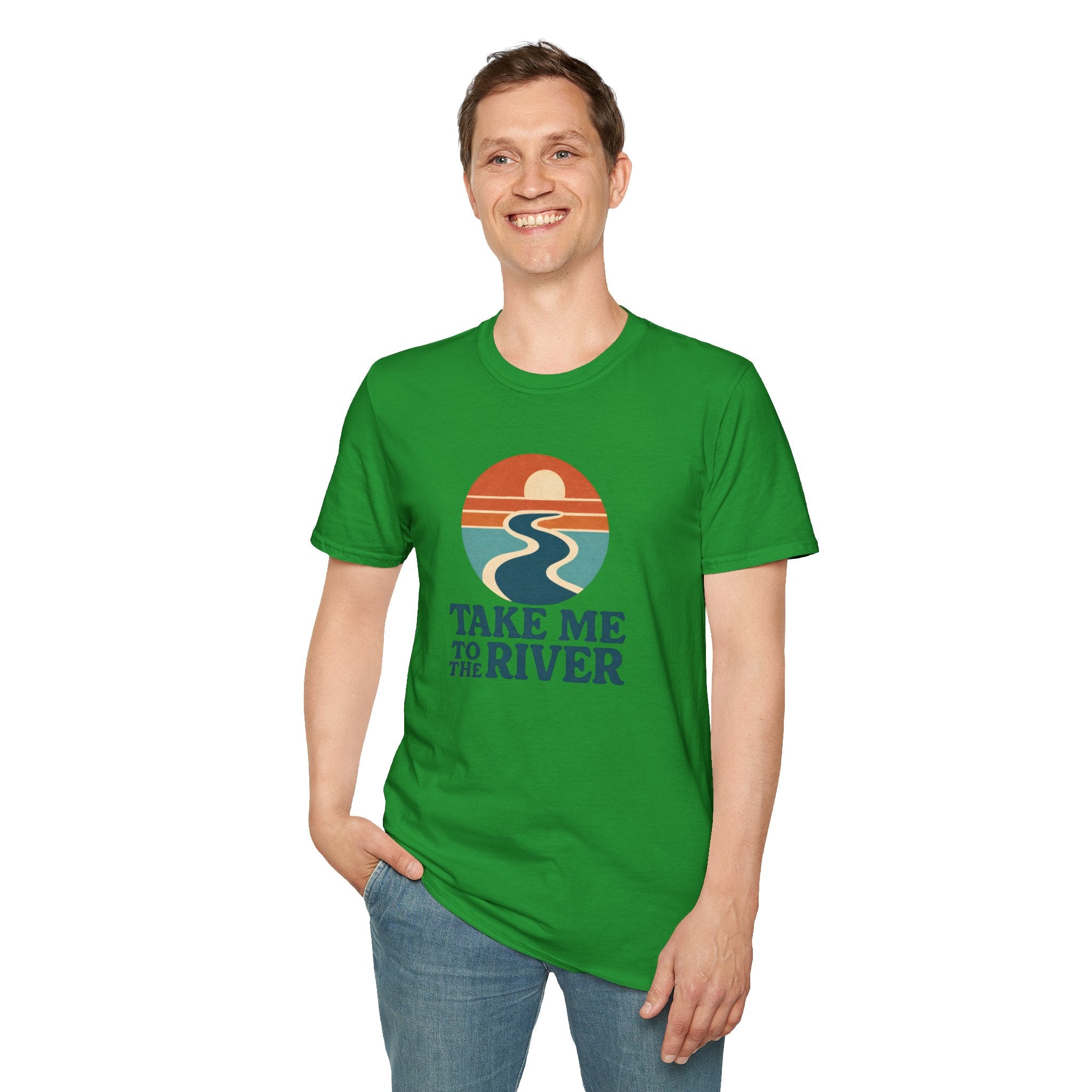 Sunset River Graphic T-Shirt | Scenic Nature Tee for Outdoor Lovers