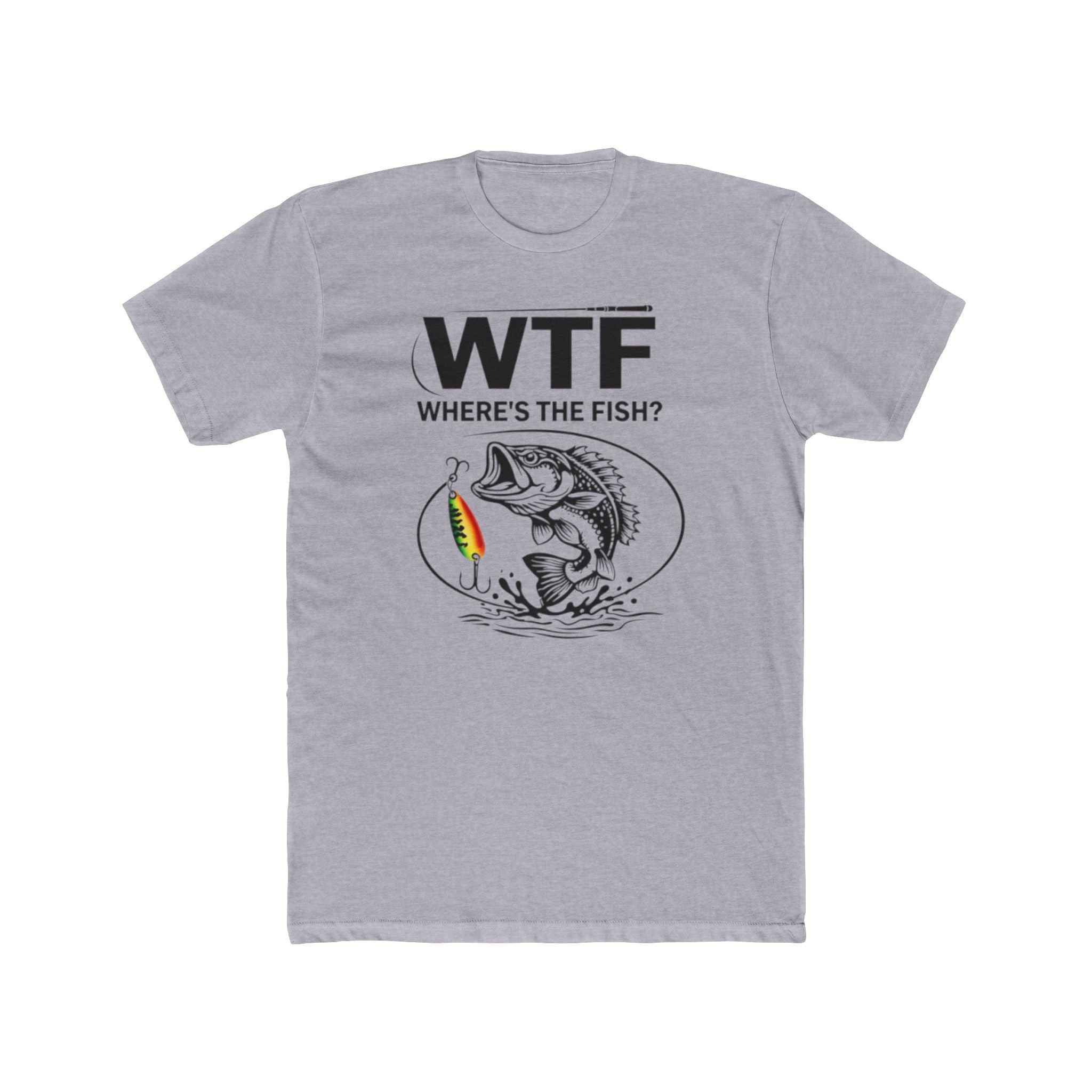 WTF Where's The Fish? Fishing Graphic Tee | Bass Angler Shirt