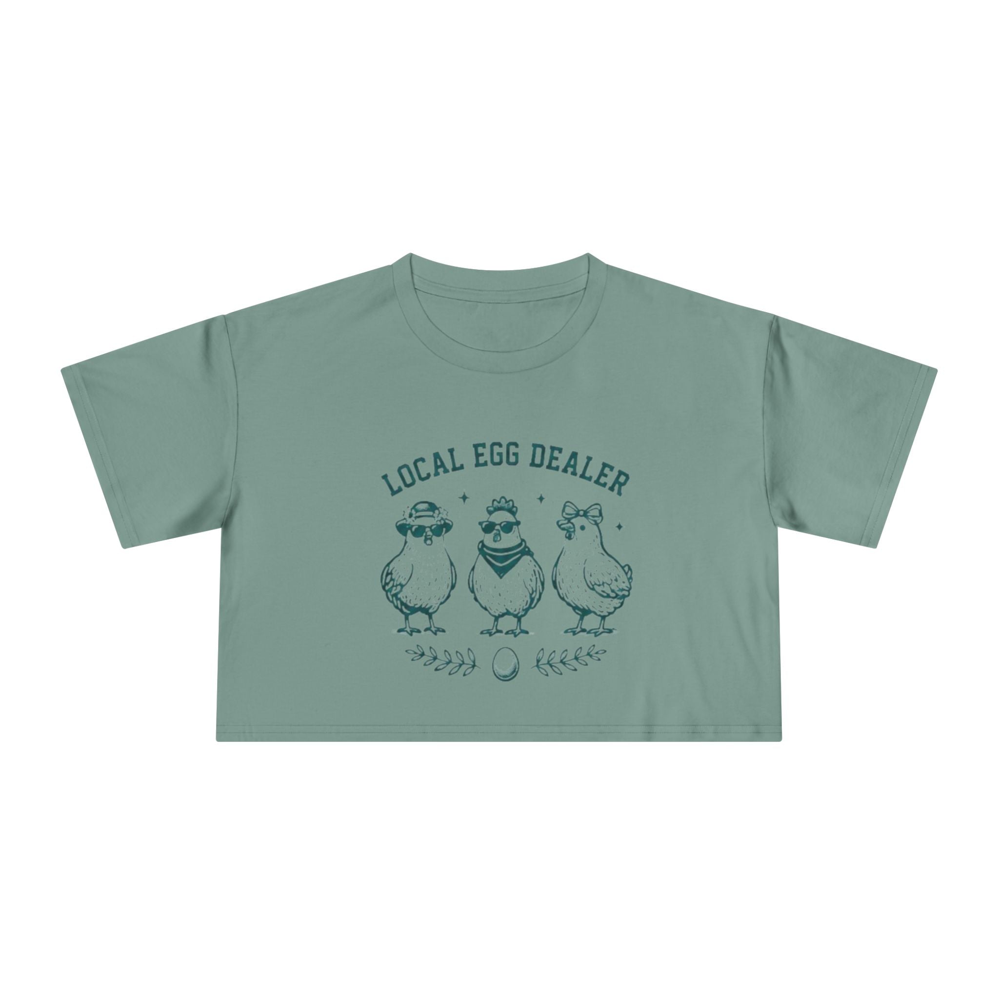 Crop Tee | "Local Egg Dealer" Cute Chickens Graphic for Farm Girl