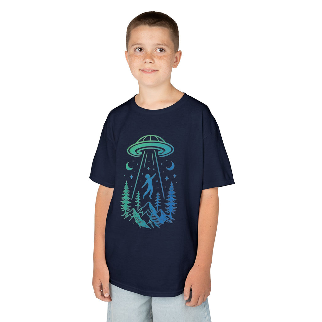 Kids UFO Abduction Tee | Space Adventure Mountain Shirt