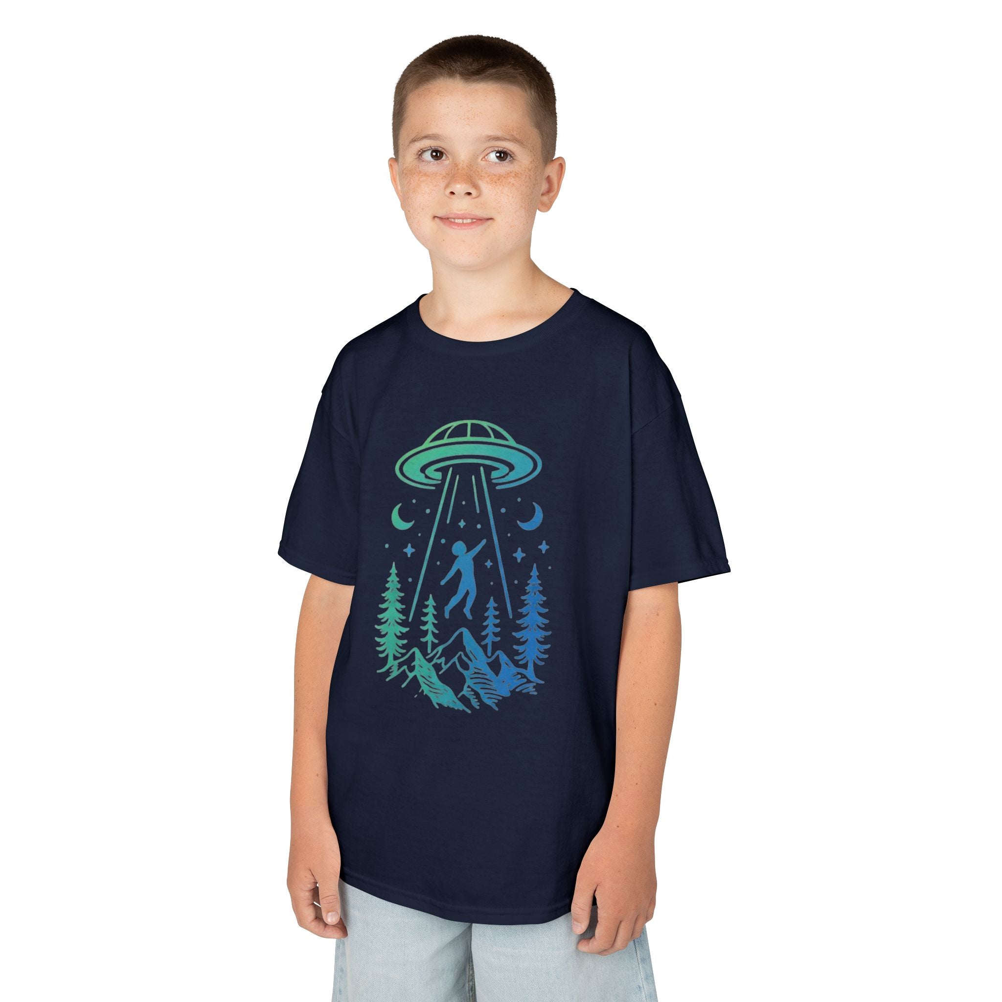 Kids UFO Abduction Tee | Space Adventure Mountain Shirt
