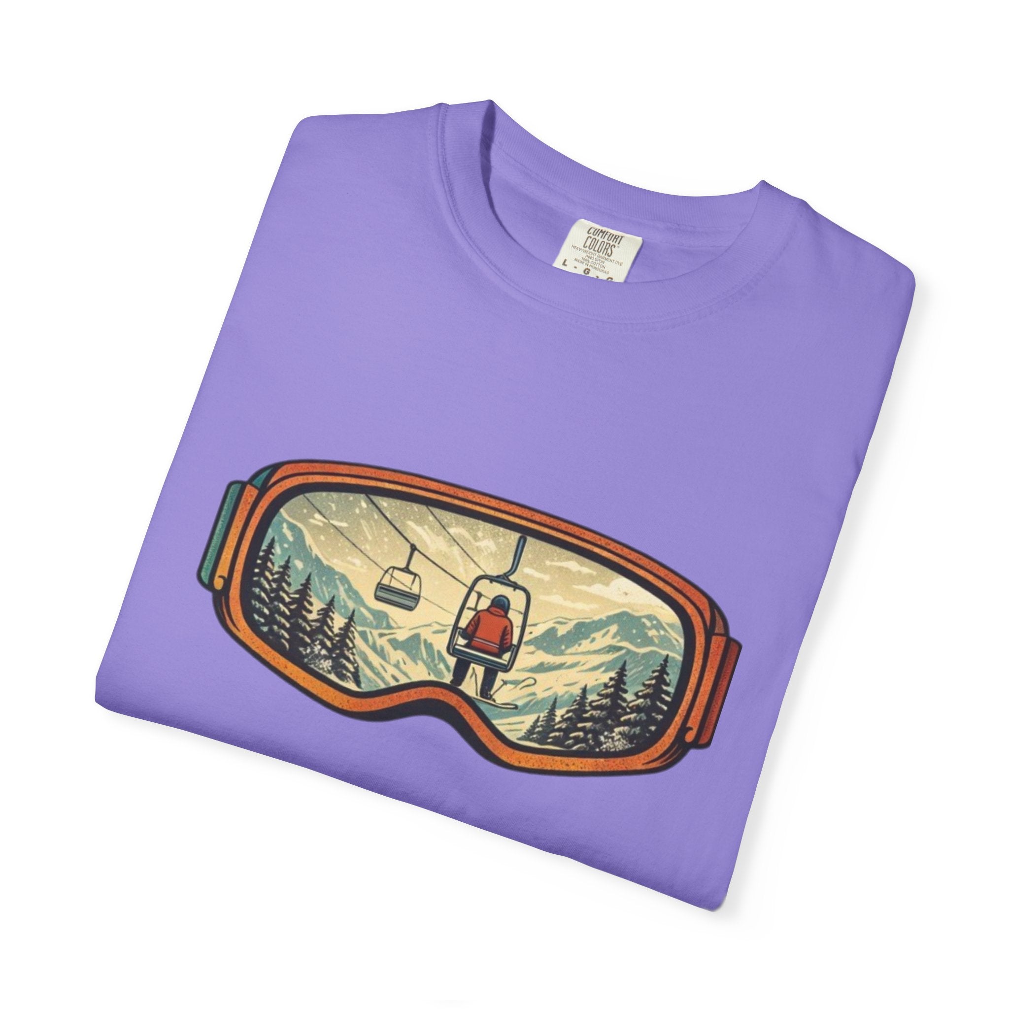 Retro Ski Lift Mountain T-Shirt | Snowboard Goggles Scene