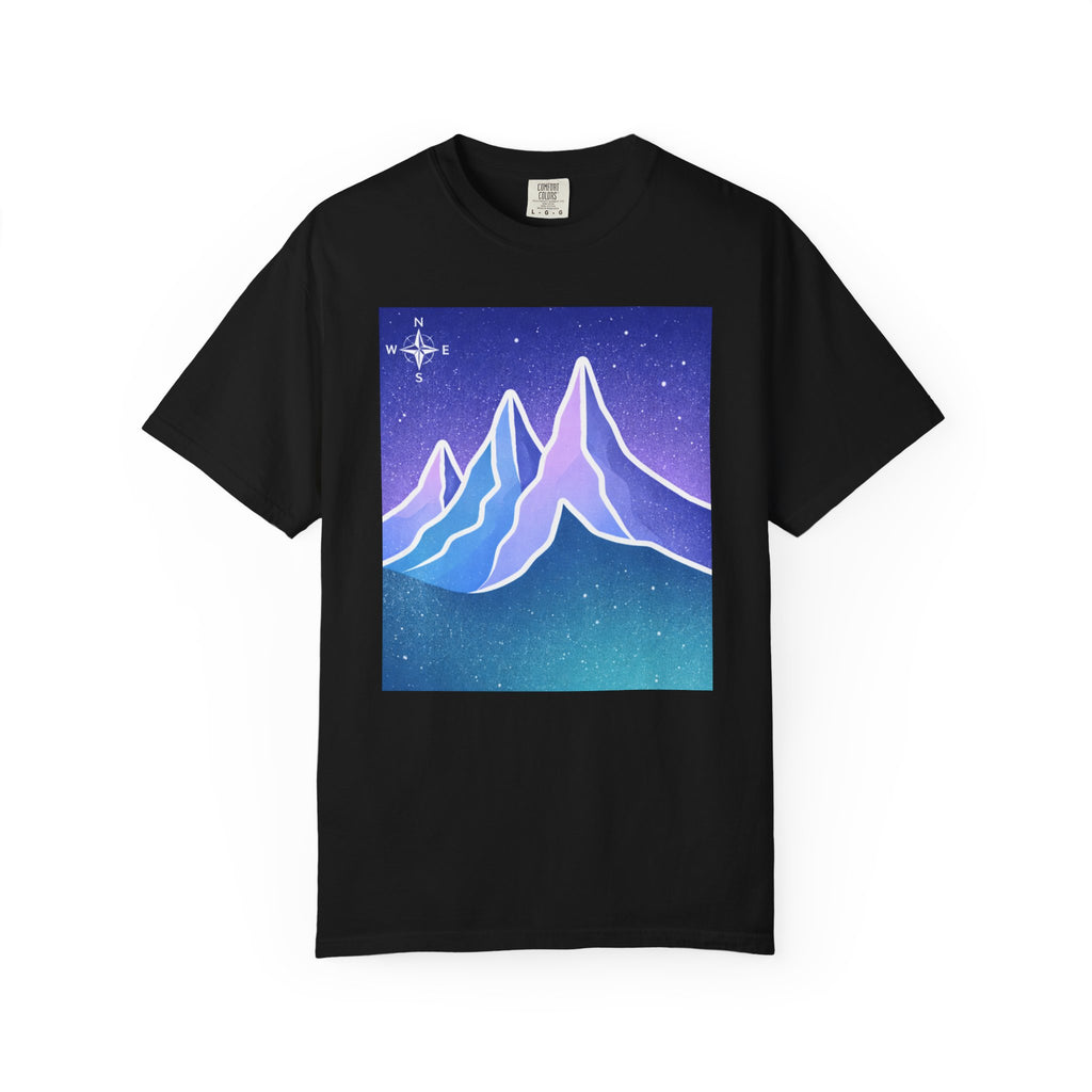 Mountain Night T-Shirt | Neon Retro Mountain Landscape Tee
