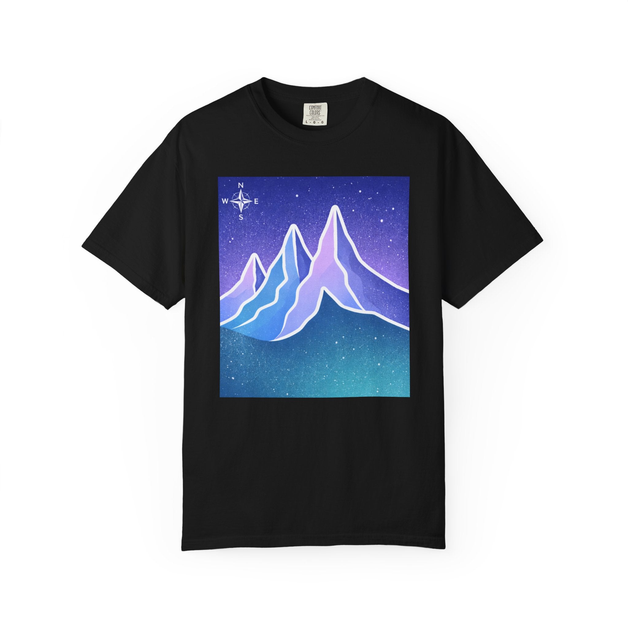 Mountain Night T-Shirt | Neon Retro Mountain Landscape Tee