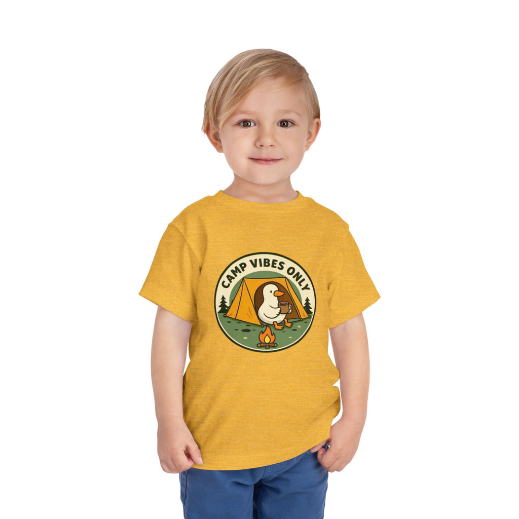 Camp Vibes Only Toddler Tee | Cute Camping Duck Graphic Shirt