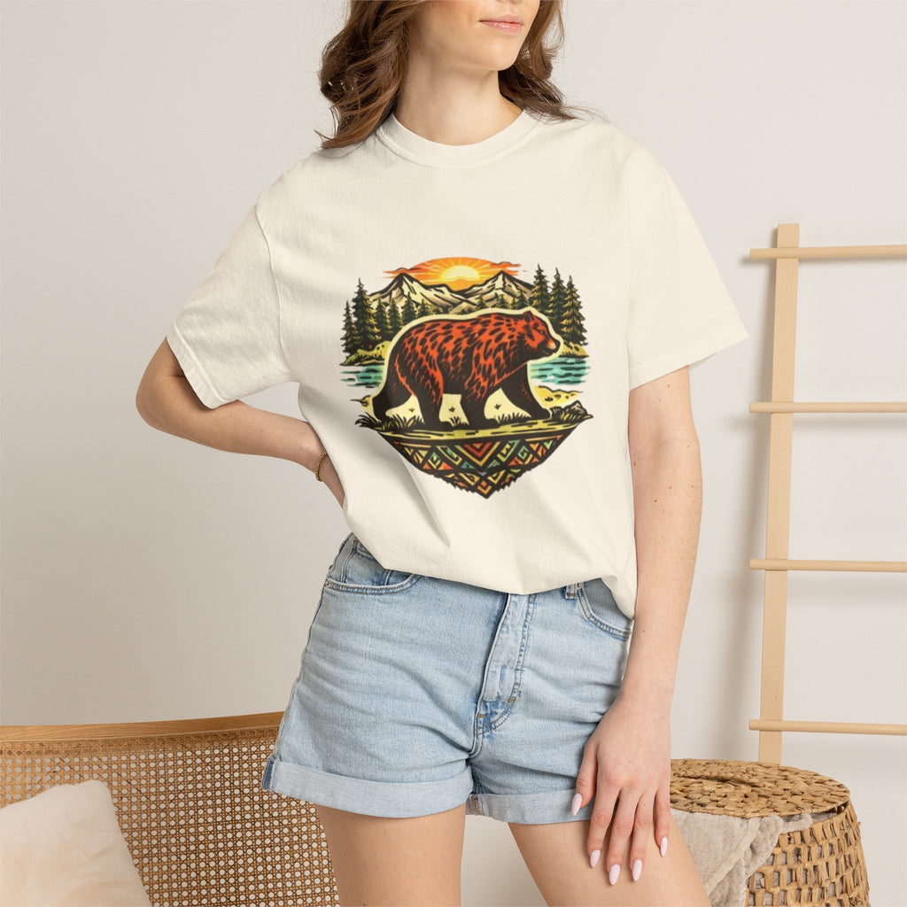 Bear Sunset T-Shirt | Vintage Forest Adventure Graphic Tee