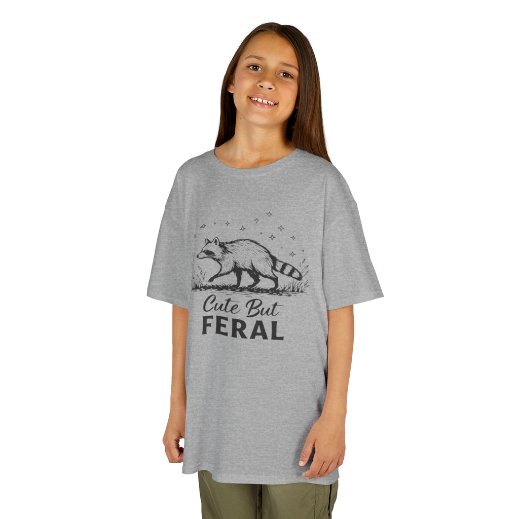 Kids Tee | Cute But Feral Raccoon Graphic