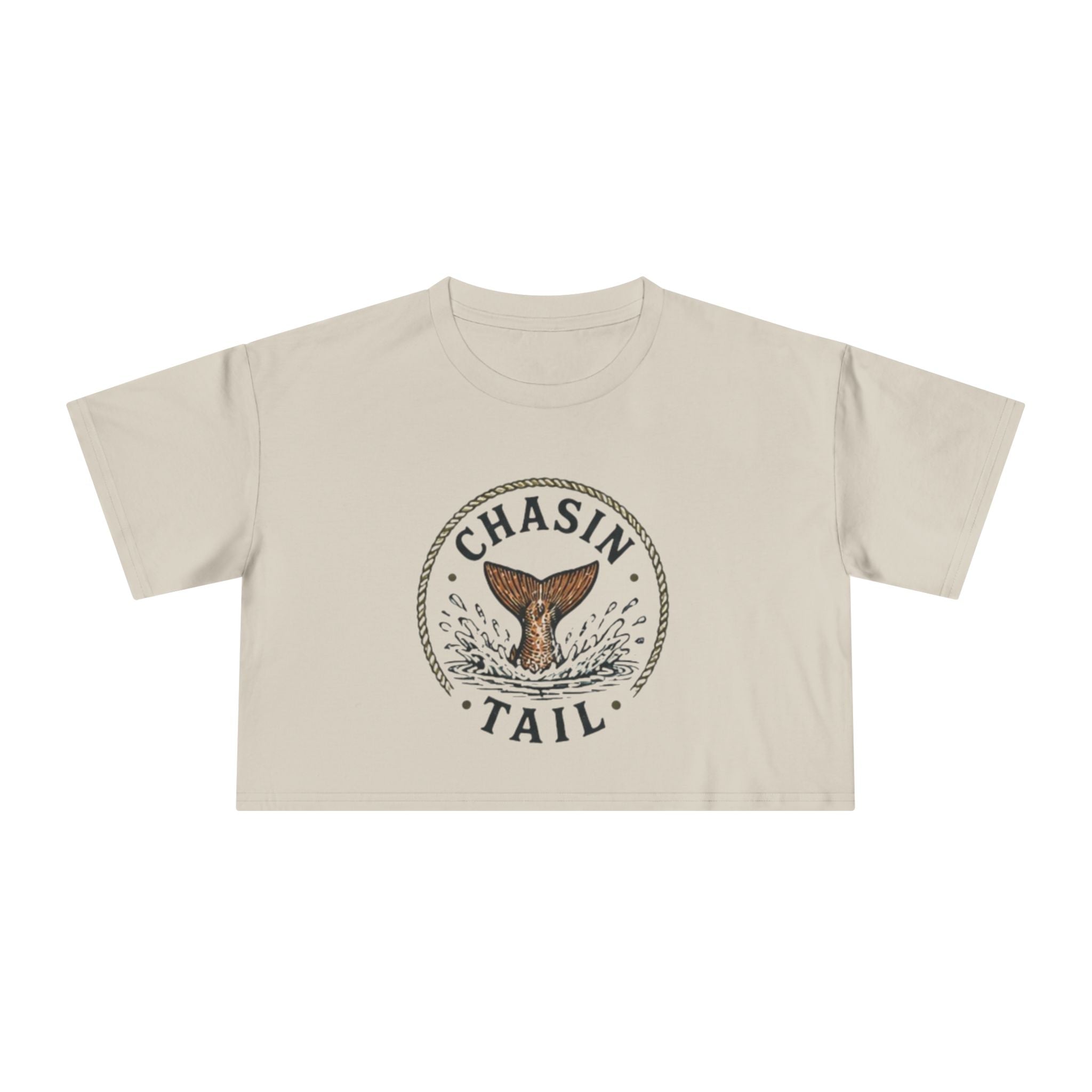 Crop Tee | "Chasin Tail" Fish Tail Graphic Top for Fishing Lovers