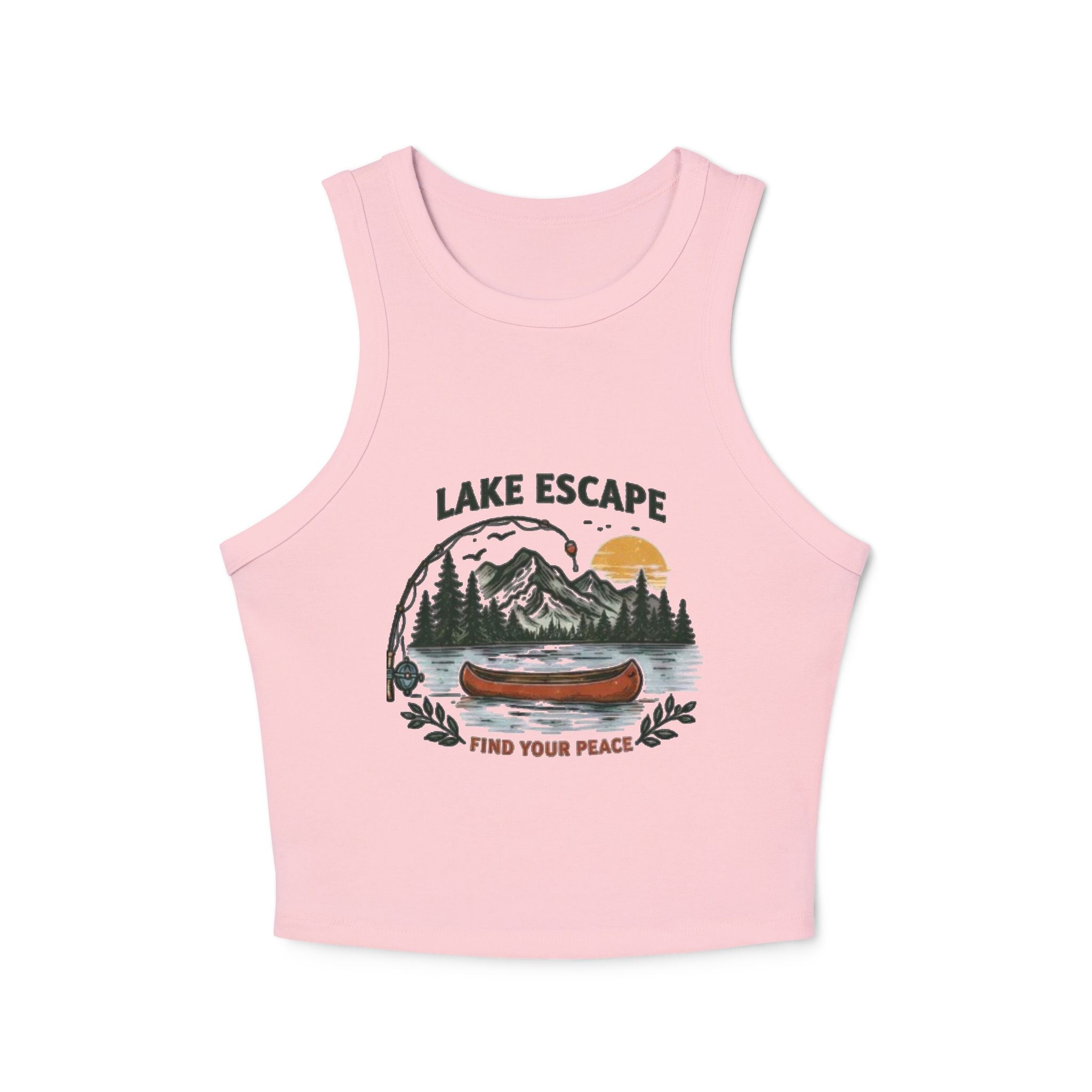 Lake Escape Racer Tank | "Find Your Peace" Graphic Tank Top
