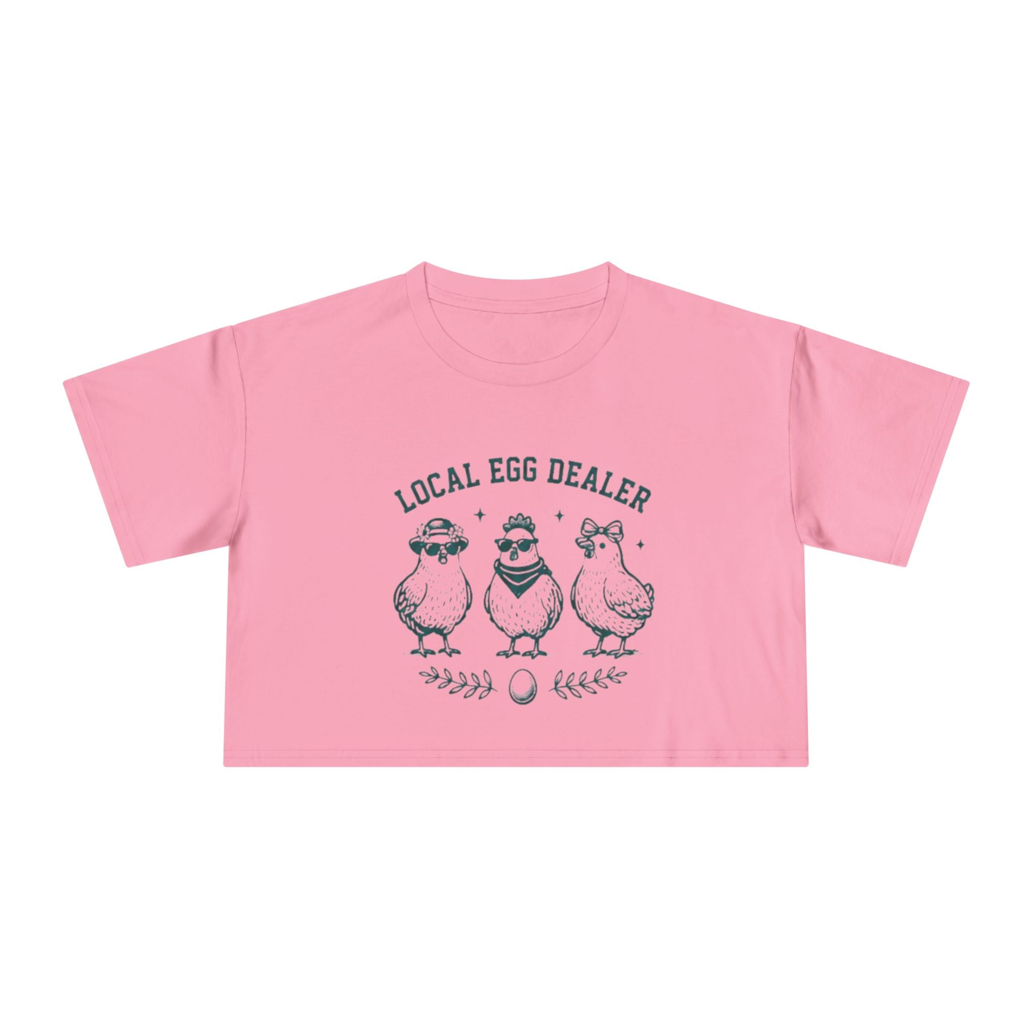 Crop Tee | "Local Egg Dealer" Cute Chickens Graphic for Farm Girl