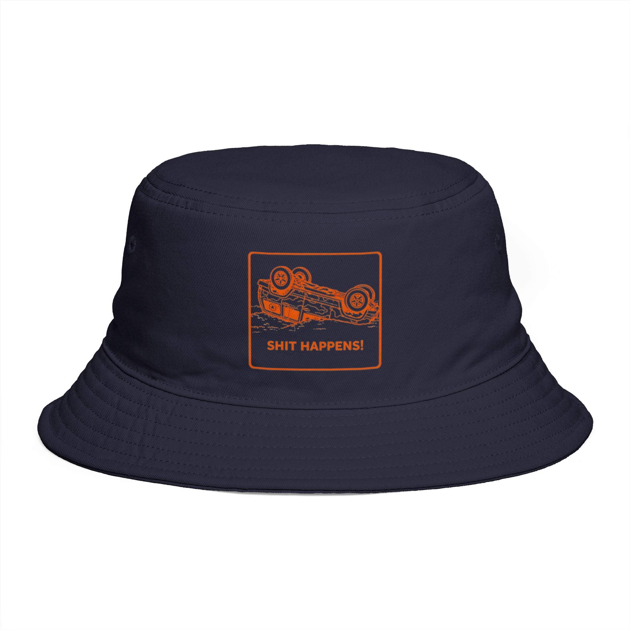 Bucket Hat | Shit Happens Wrecking Car Graphic Rust Bucket Hat