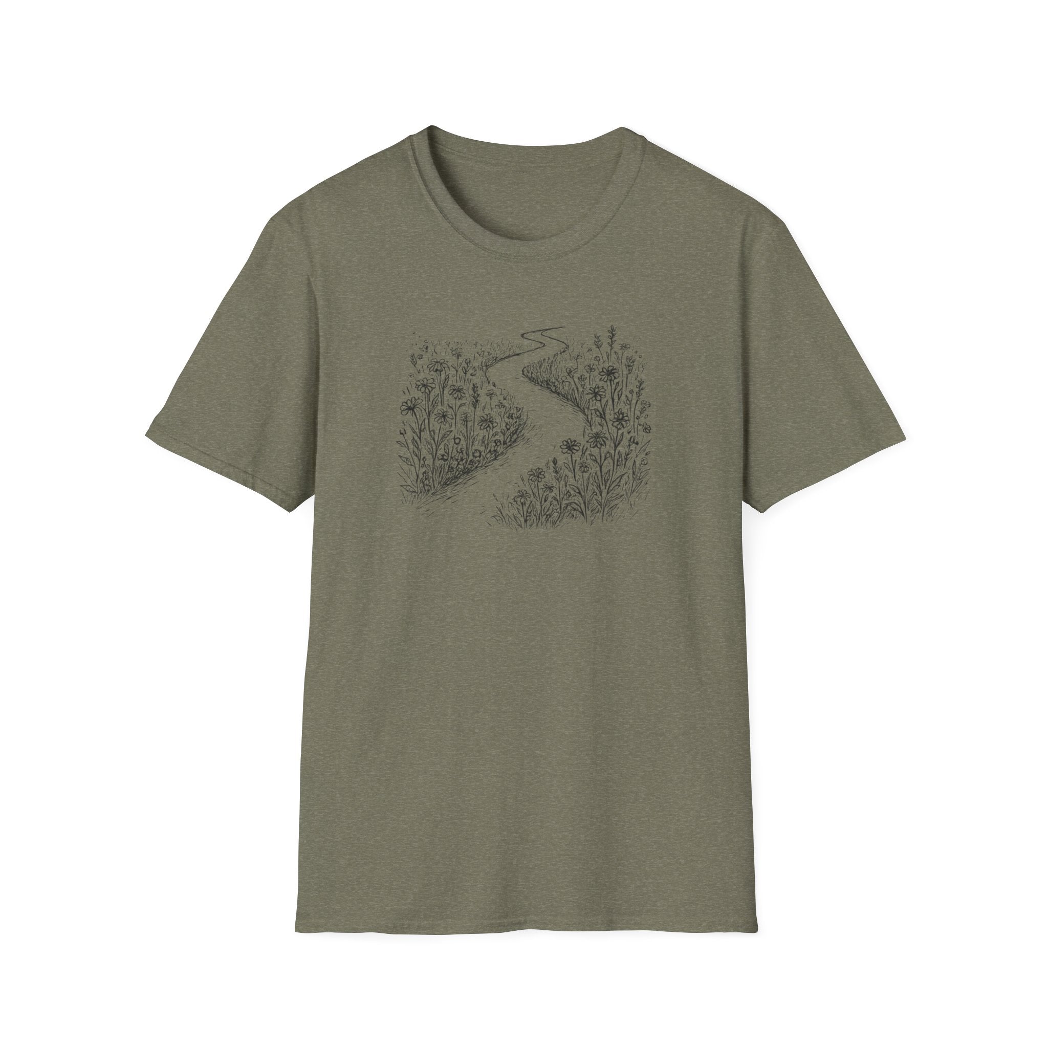 Winding Path Through Grass T-Shirt | Scenic Nature Trail Tee