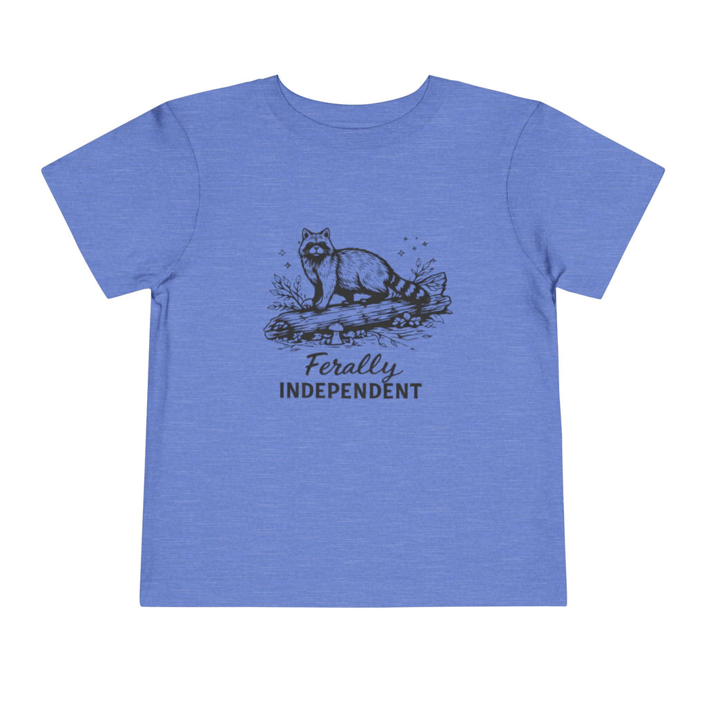 Toddler Tee | "Ferally Independent" Raccoon Graphic Kids Shirt