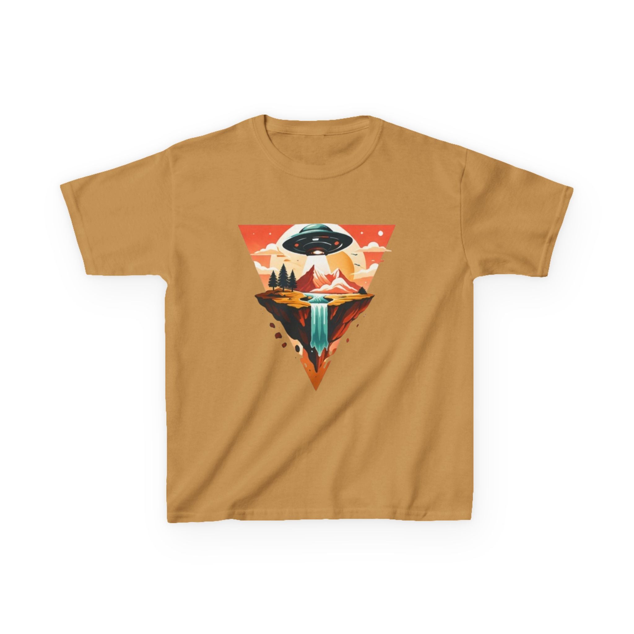 Kids Tee | UFO Mountain Waterfall Adventure Graphic