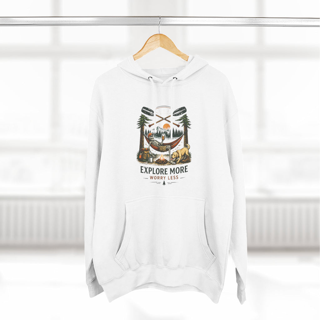 Explore More Hoodie | Adventure Campfire Graphic Fleece Pullover