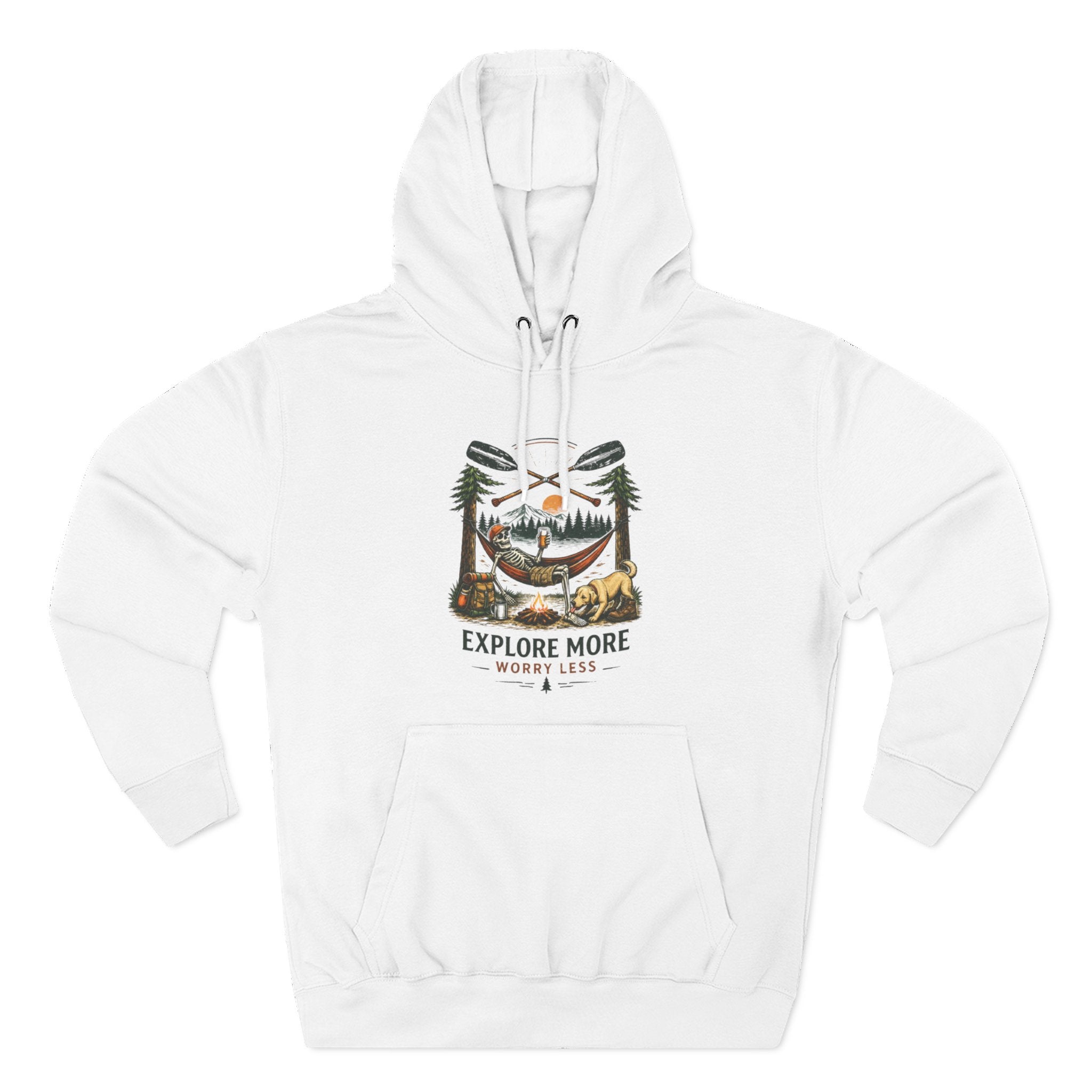 Explore More Hoodie | Adventure Campfire Graphic Fleece Pullover