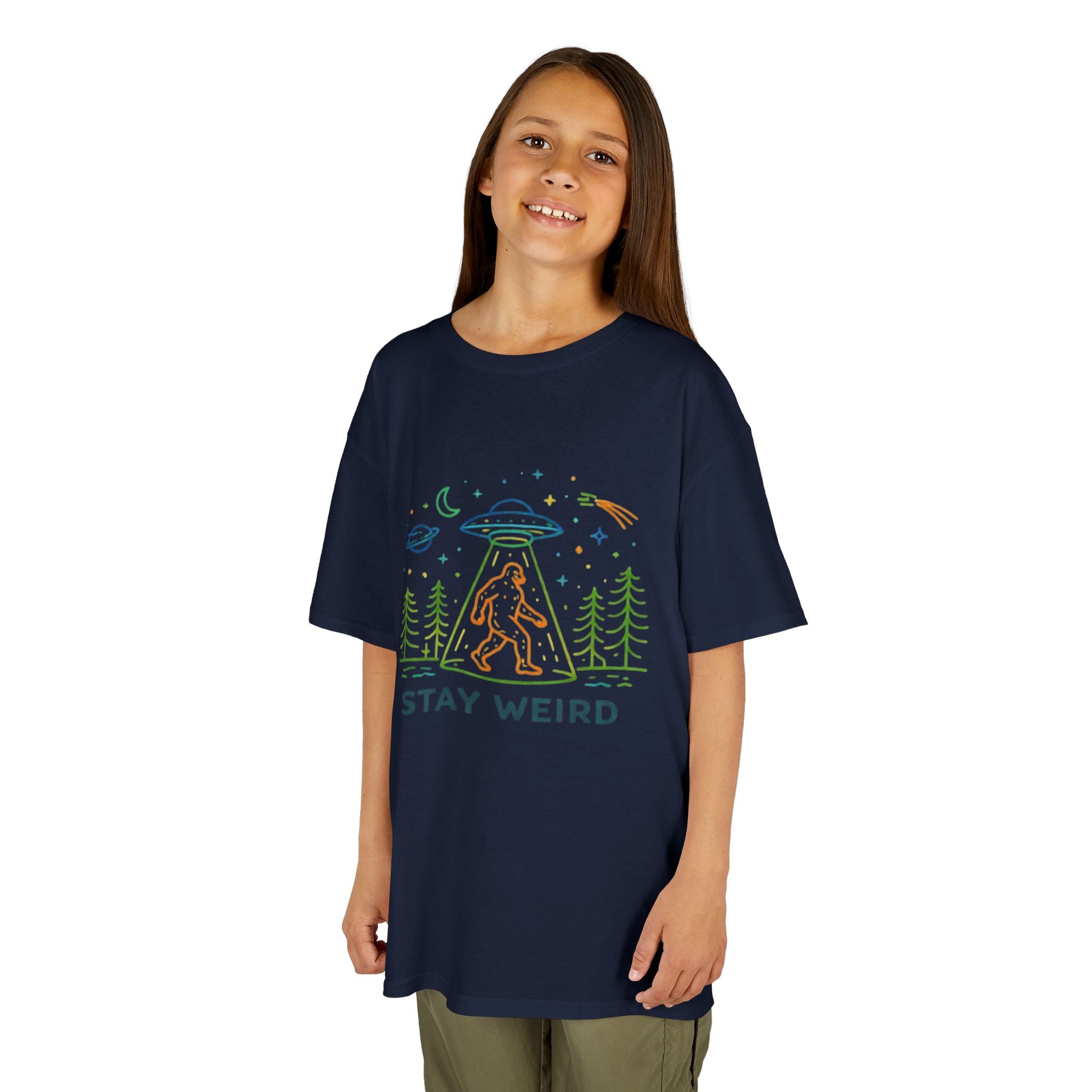 Kids Tee | Stay Weird Alien Bigfoot Graphic T-Shirt