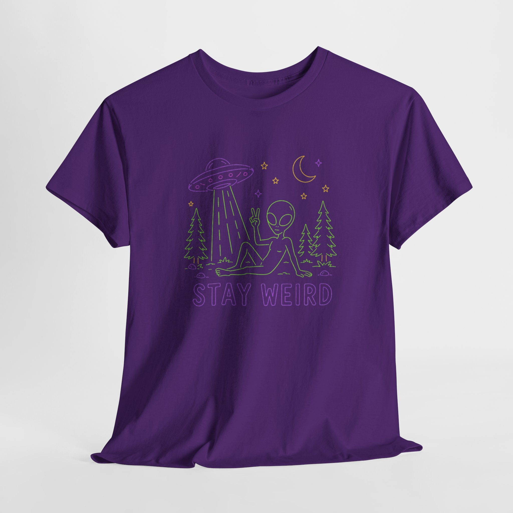 T-Shirt | Pastel UFO "Stay Weird" Graphic Tee
