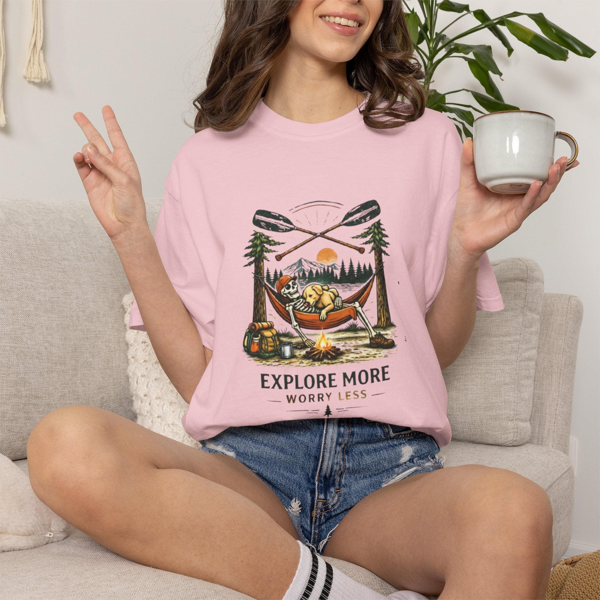 Explore More Worry Less Campfire T-Shirt