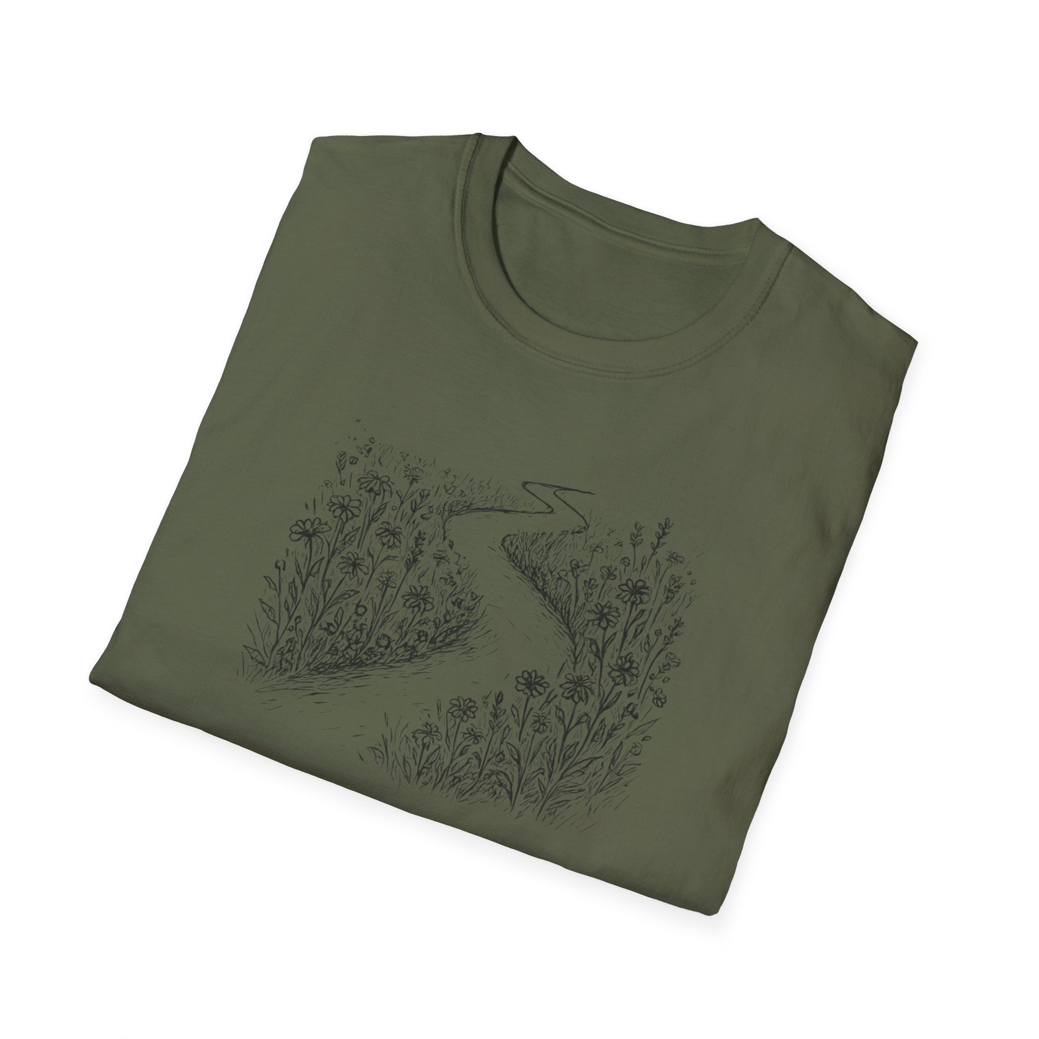 Winding Path Through Grass T-Shirt | Scenic Nature Trail Tee