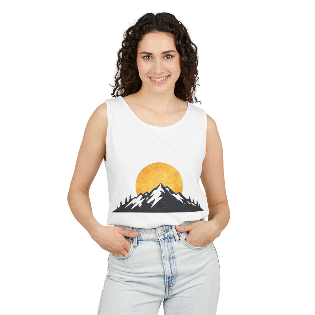 Moon & Mountain Tank | Mountain Landscape Graphic Tank Top