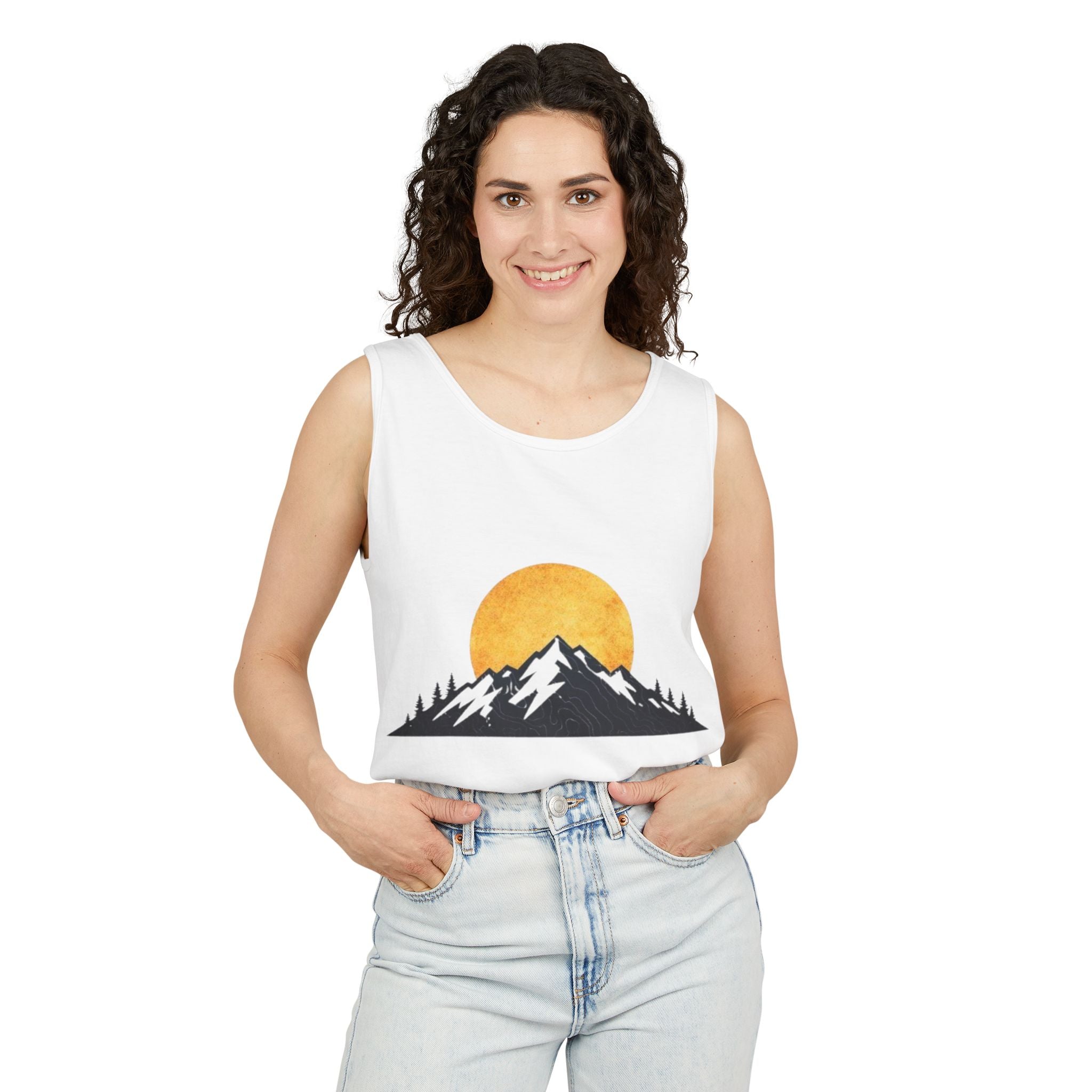 Moon & Mountain Tank | Mountain Landscape Graphic Tank Top