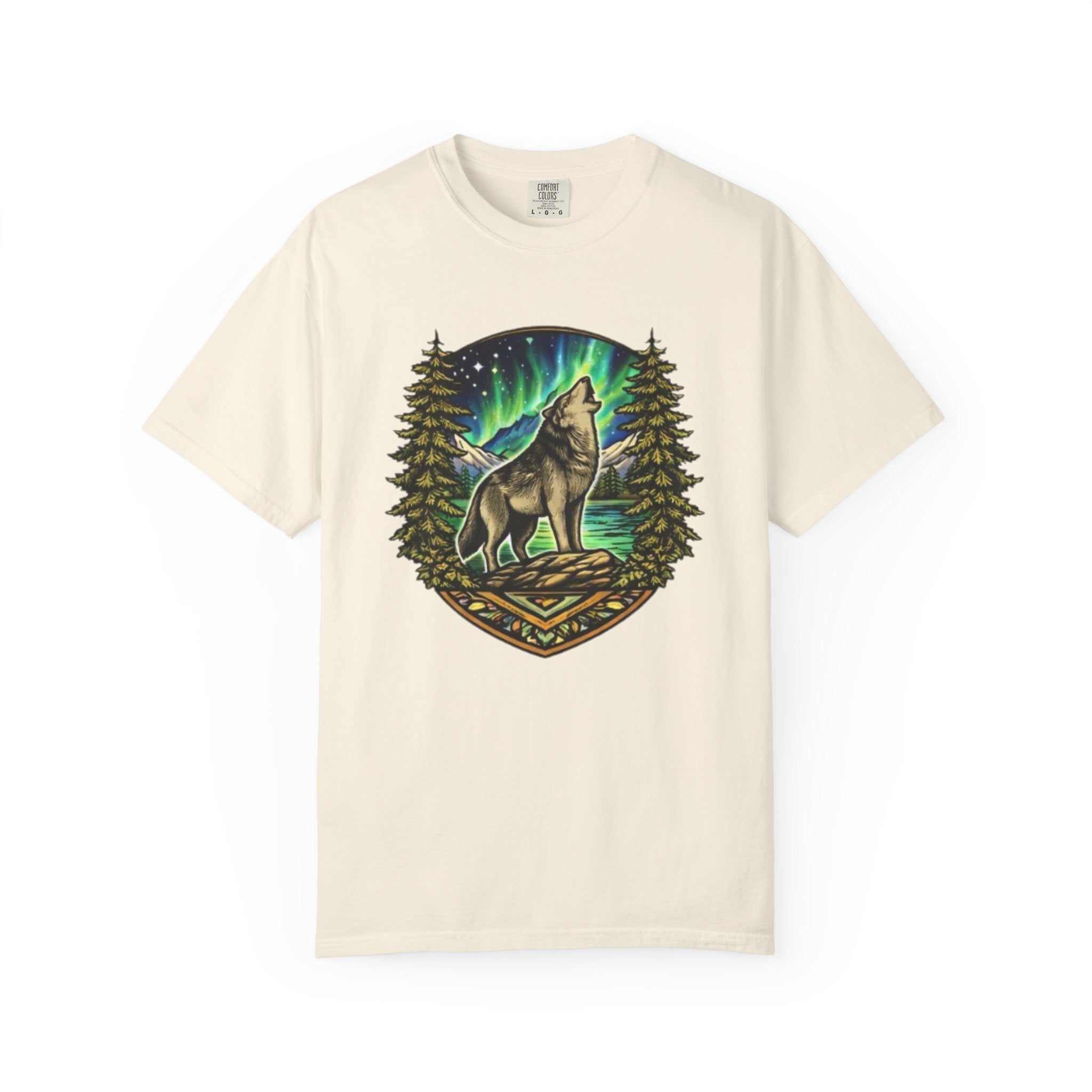 Wolf Howl T-Shirt | Northern Lights Forest Graphic Tee
