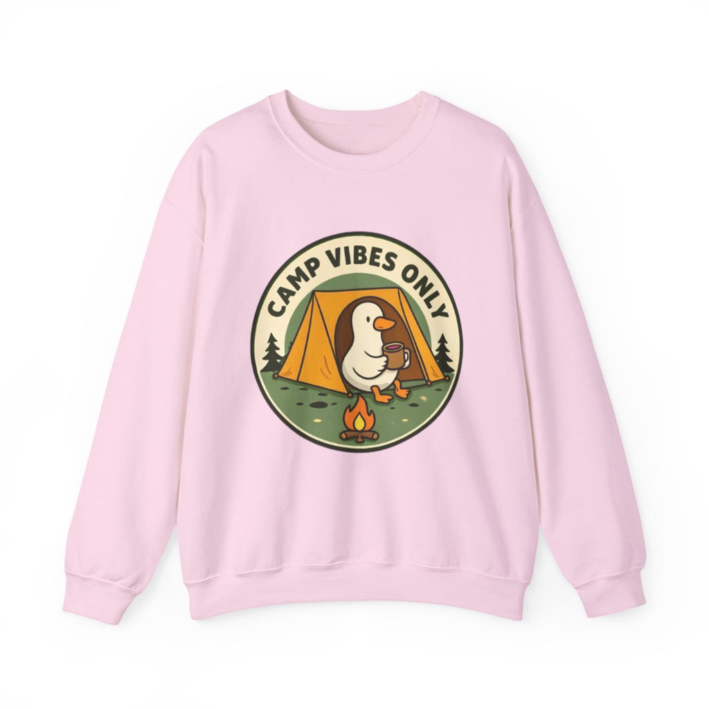 Camp Vibes Crewneck Sweatshirt | Cozy Camping Duck Graphic