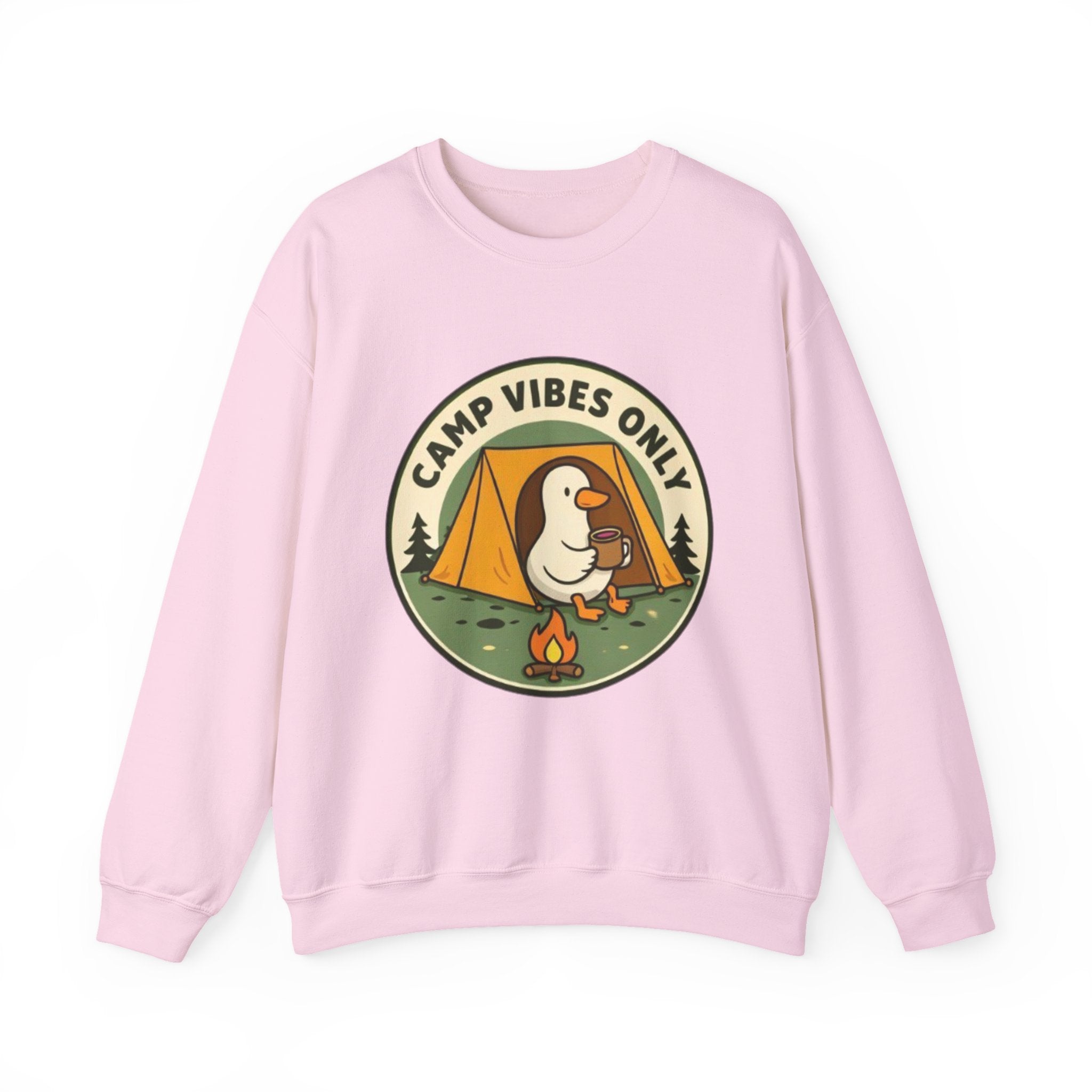 Camp Vibes Crewneck Sweatshirt | Cozy Camping Duck Graphic