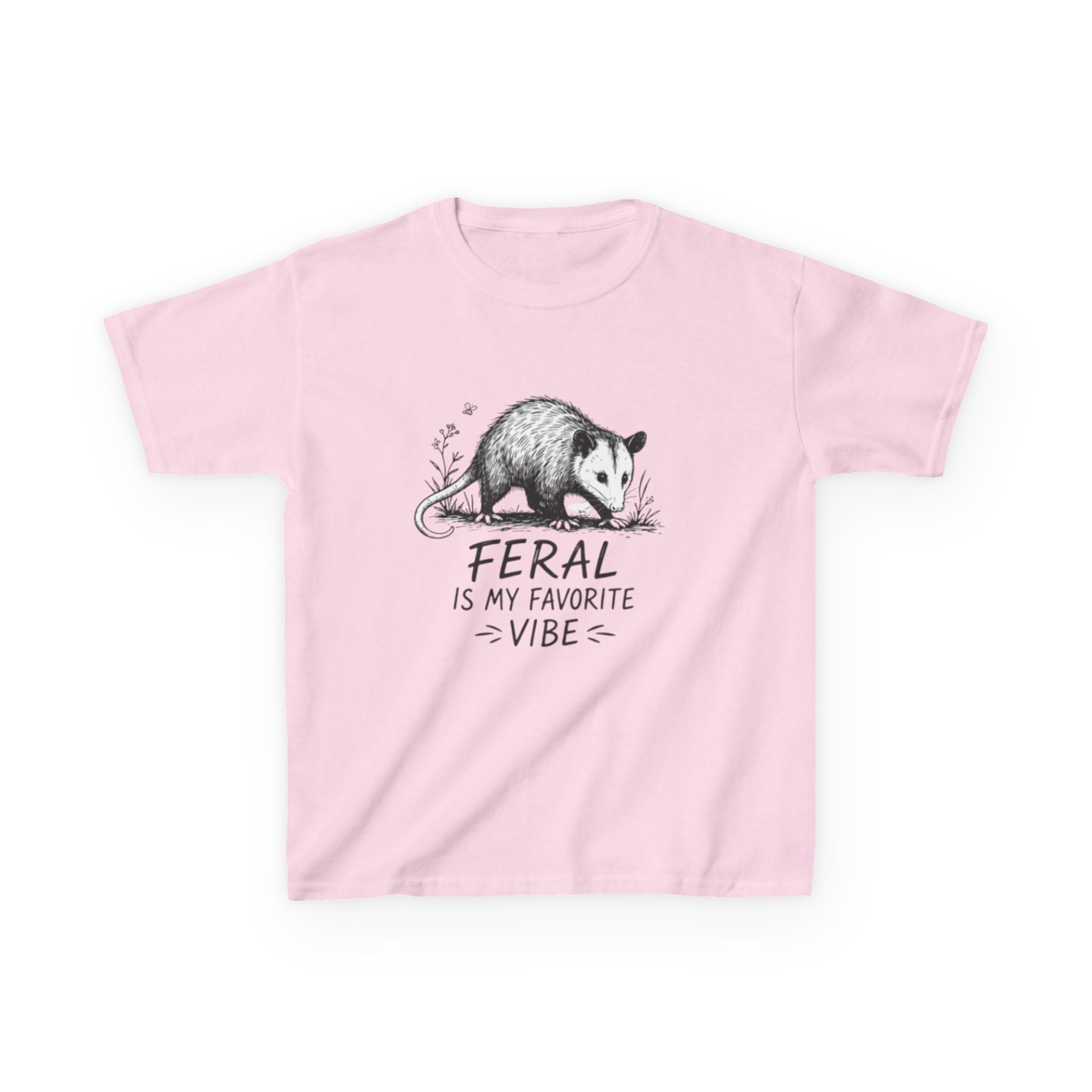 Kids Tee | Feral Is My Favorite Vibe Opossum Graphic Shirt