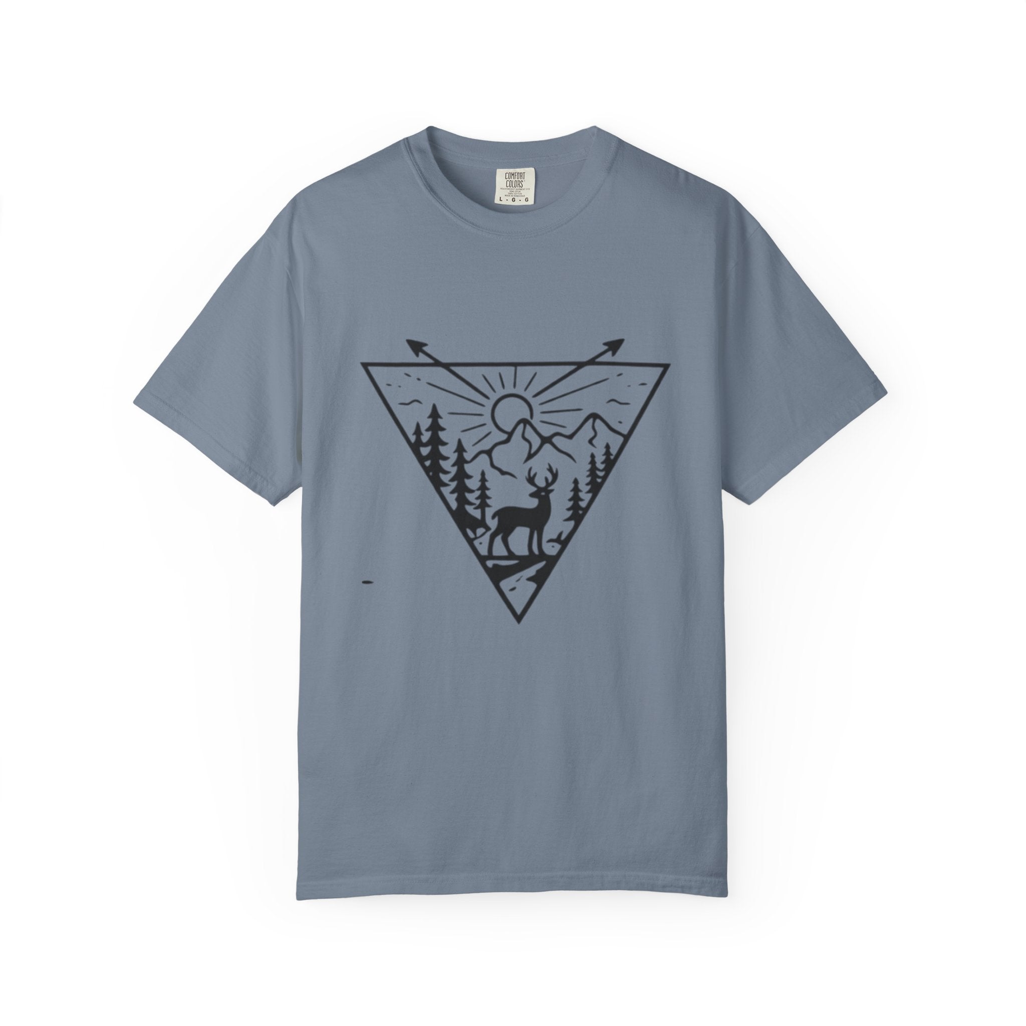 Adventure Deer Mountain T-Shirt | Outdoor Nature Triangle Design