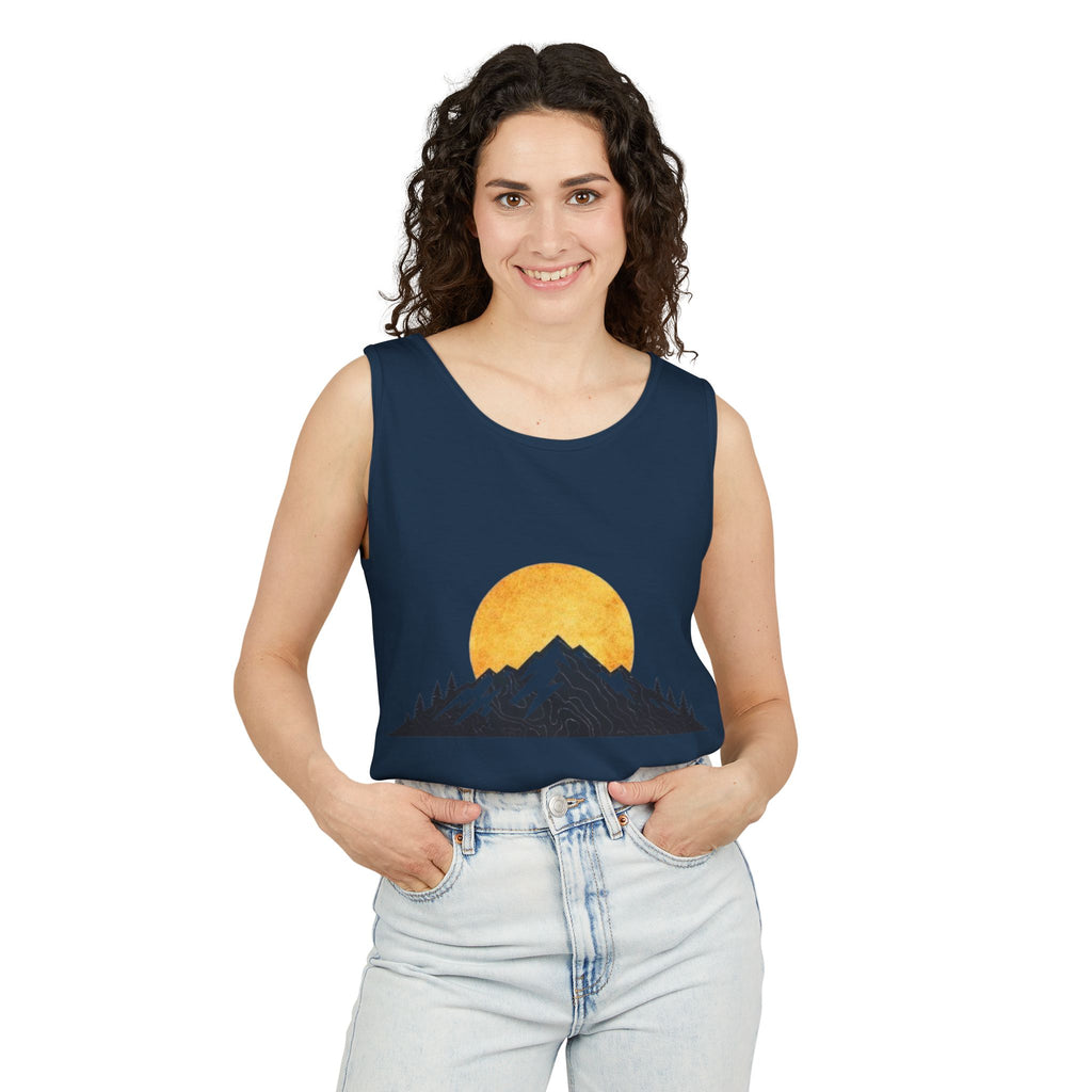 Moon & Mountain Tank | Mountain Landscape Graphic Tank Top