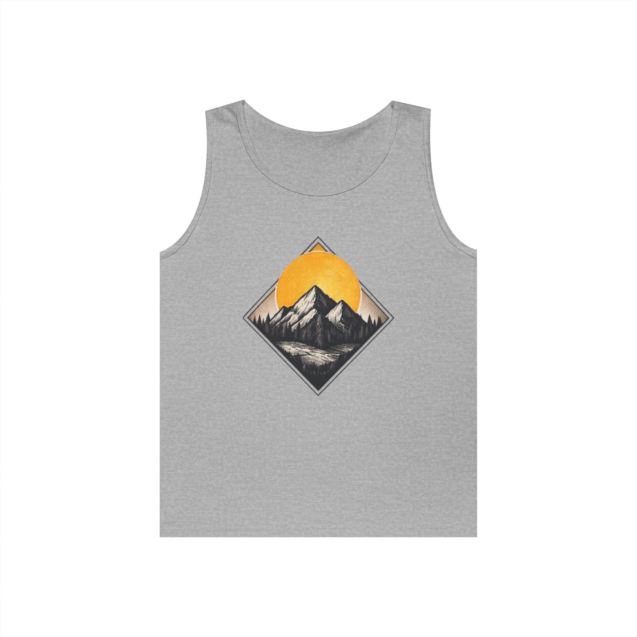 Mountain Explorer Tank Top | Retro Sunset Mountain Graphic