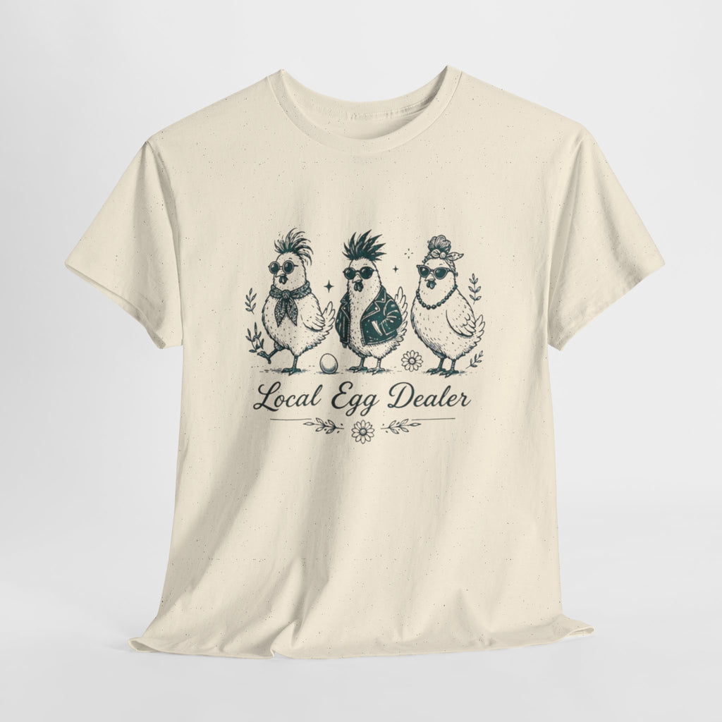 Local Egg Dealer T-Shirt | Funny Chicken Illustration Tee for Farm Lovers