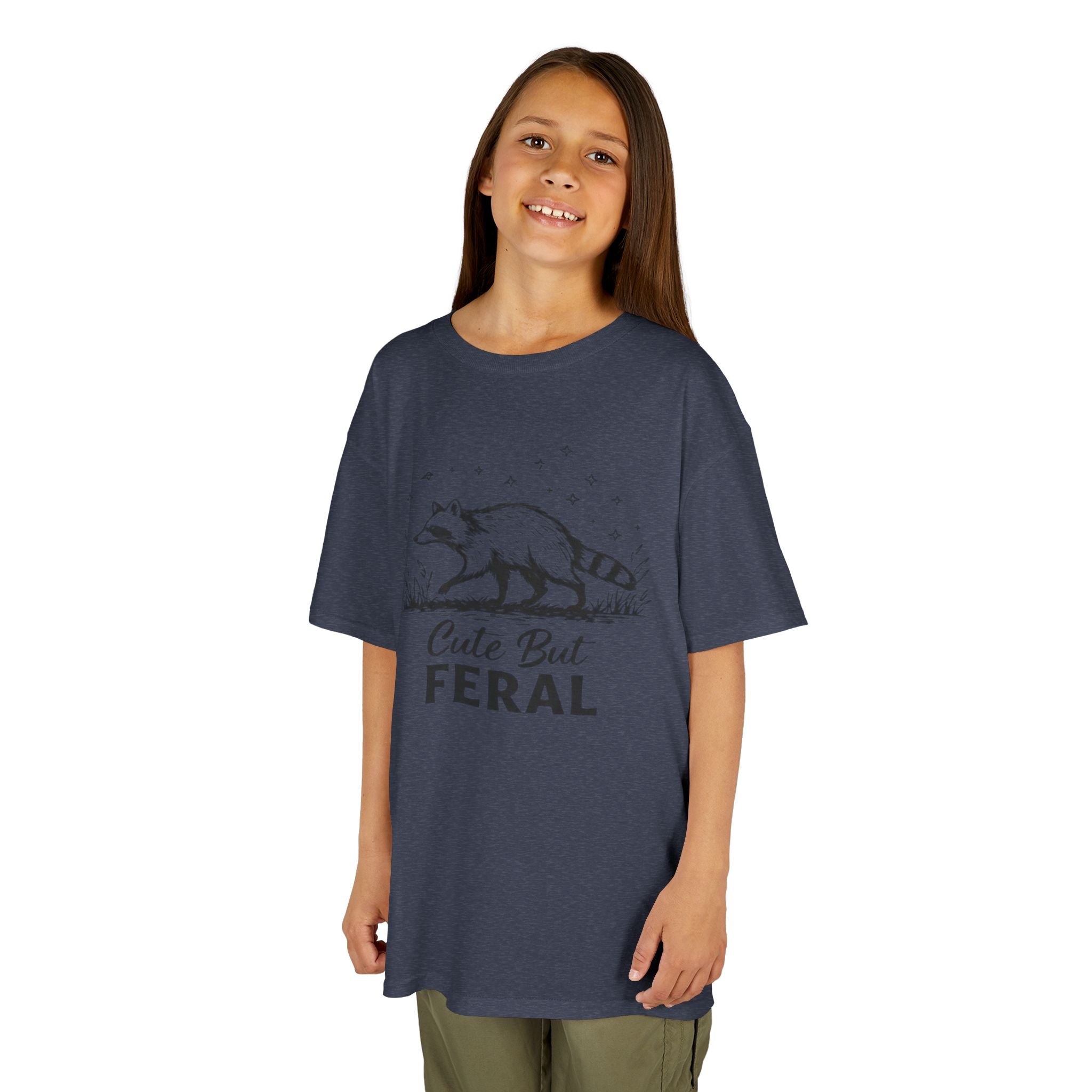 Kids Tee | Cute But Feral Raccoon Graphic