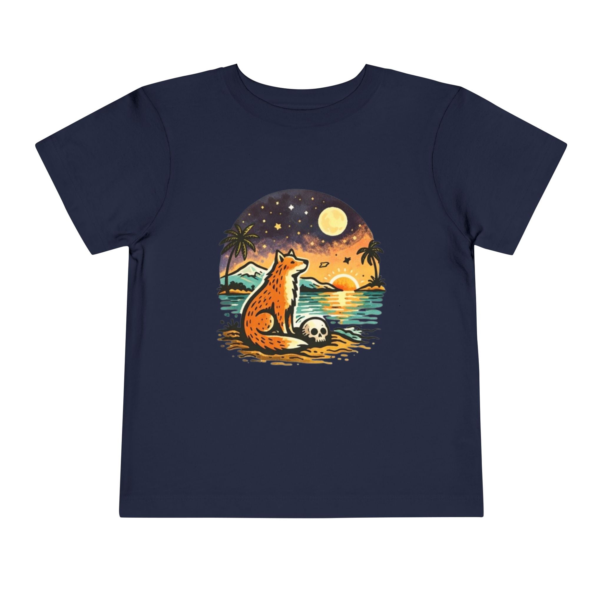 Toddler Tee | Fox Watching Sunset Beach Illustration