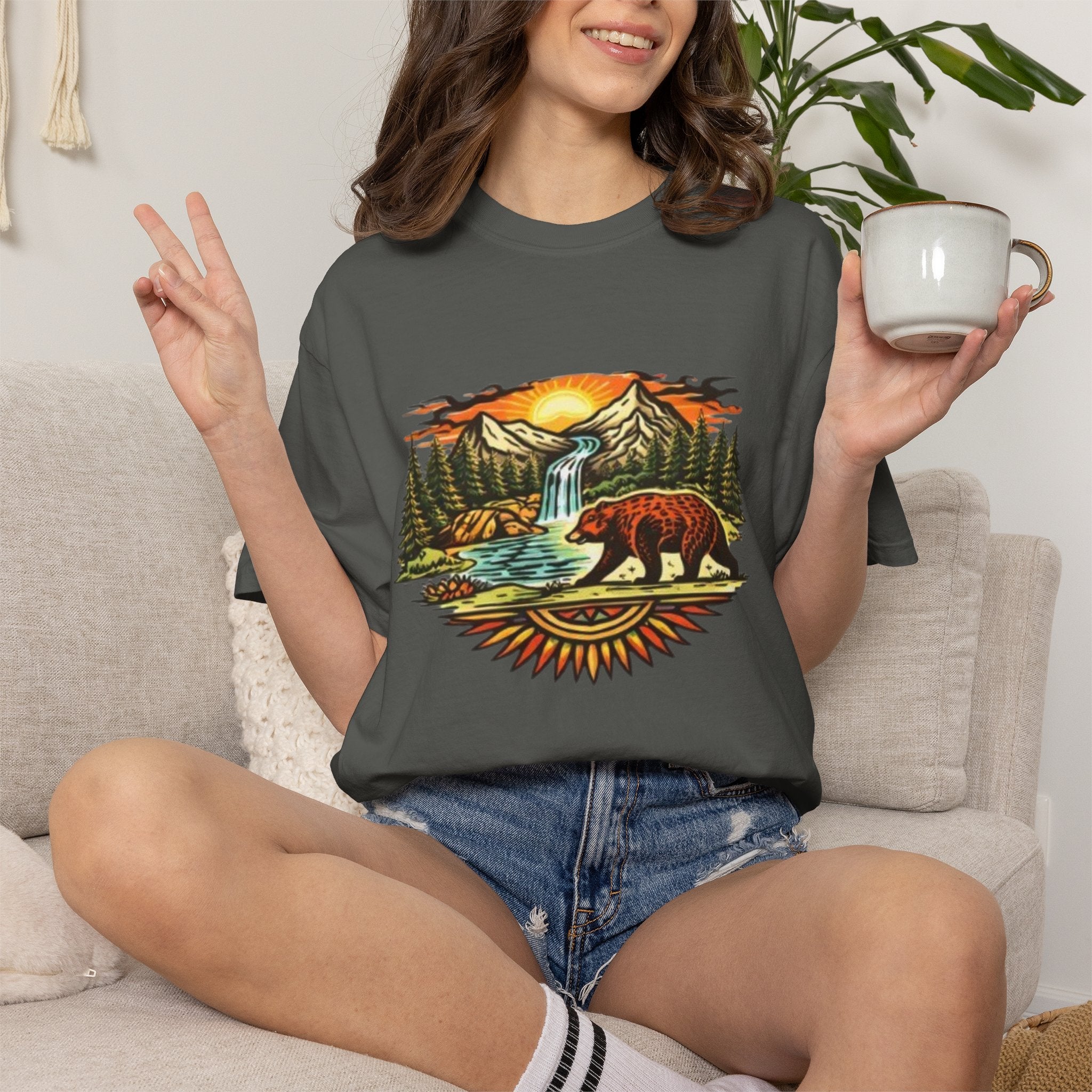 Bear Mountain Sunset T-Shirt | Scenic Wilderness Graphic Tee