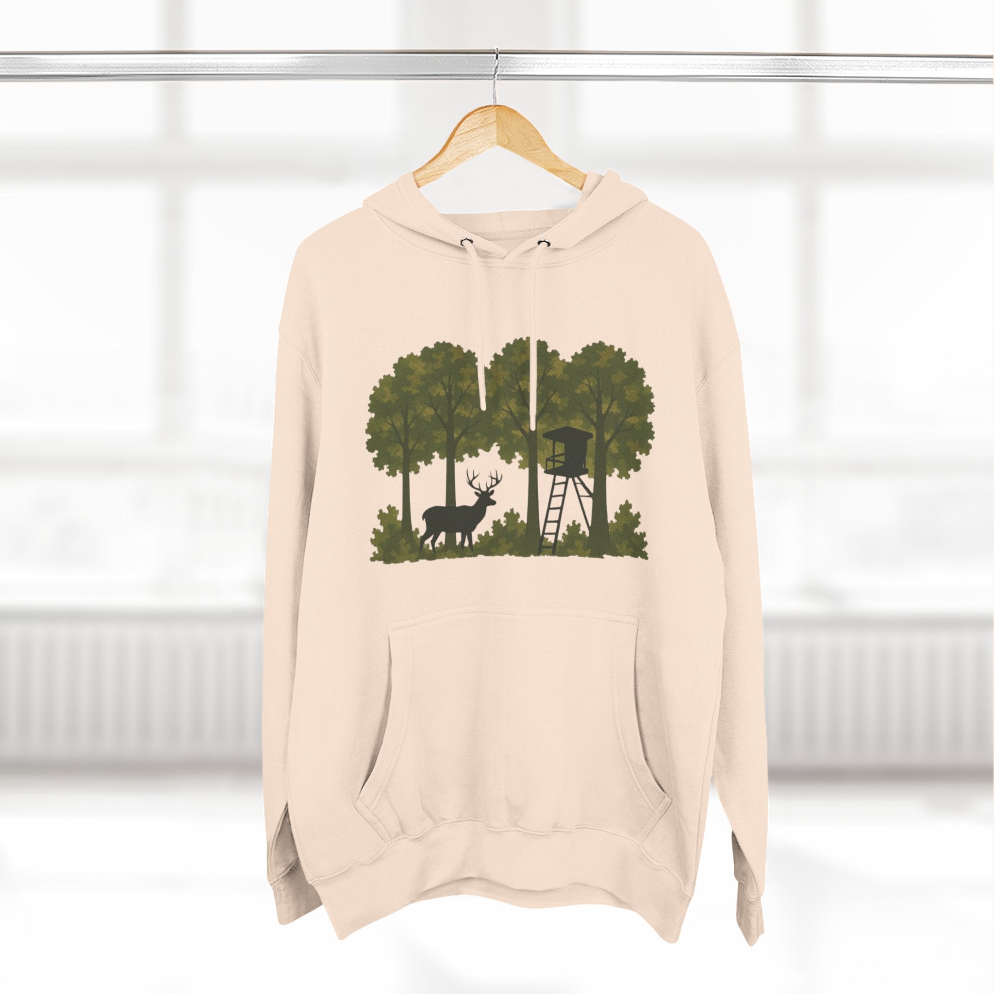 Deer Stand Forest Hoodie | Hunting Lodge Woodland Sweatshirt