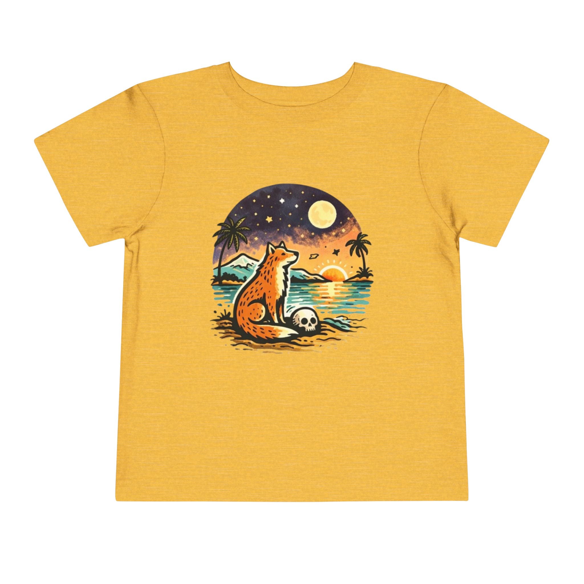 Toddler Tee | Fox Watching Sunset Beach Illustration