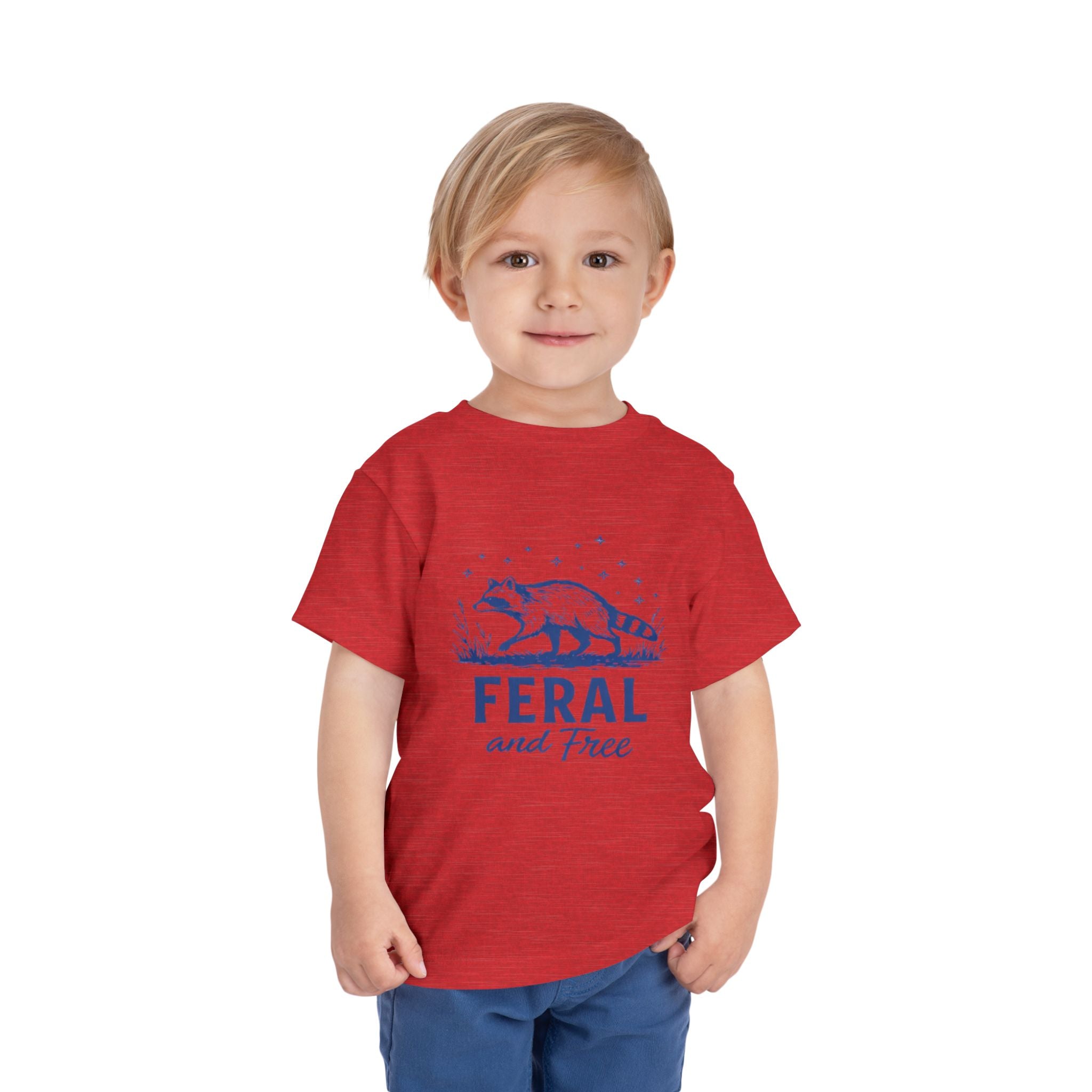 Toddler Tee | "Feral and Free" Raccoon Graphic