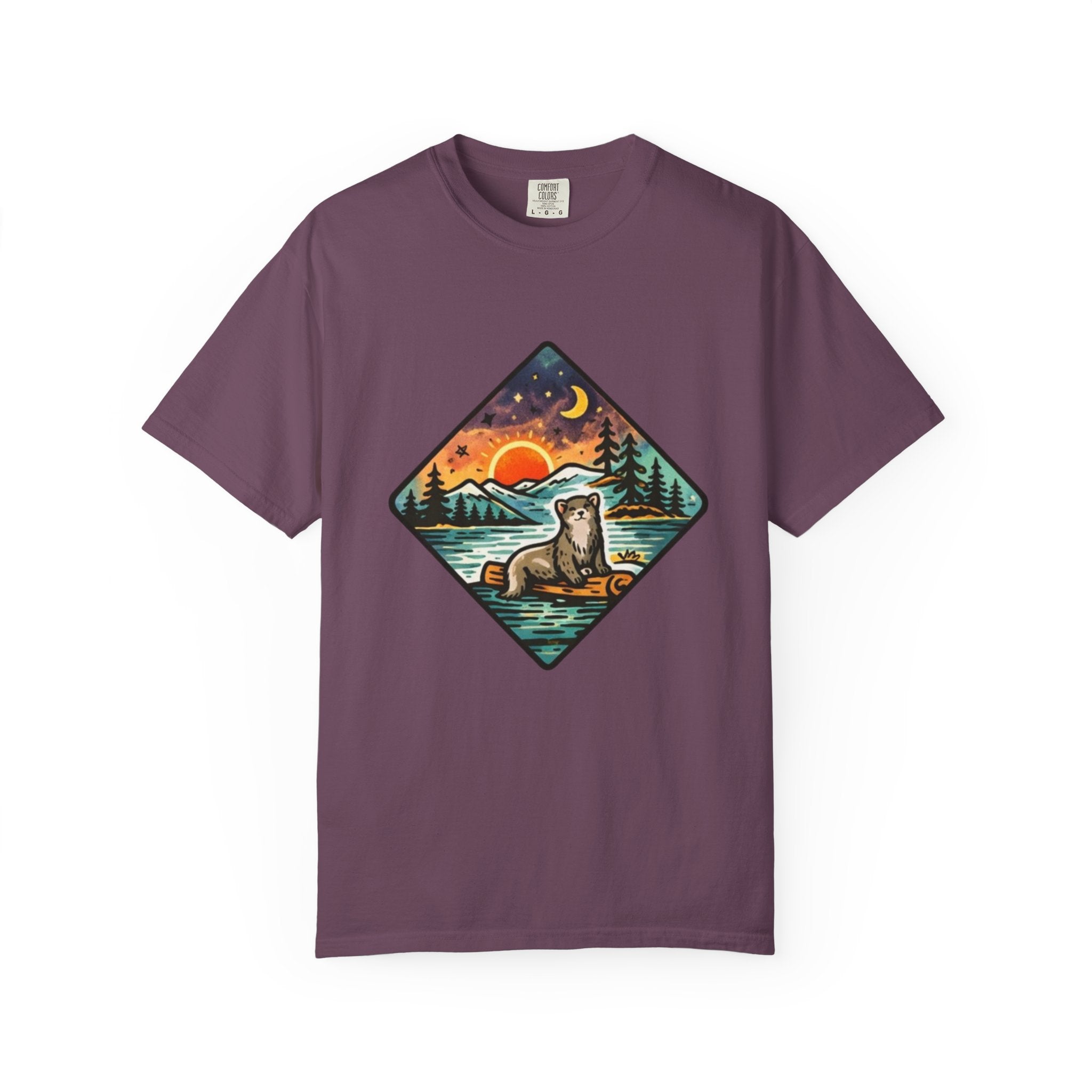 Retro Otter Lake Mountainscape T-Shirt
