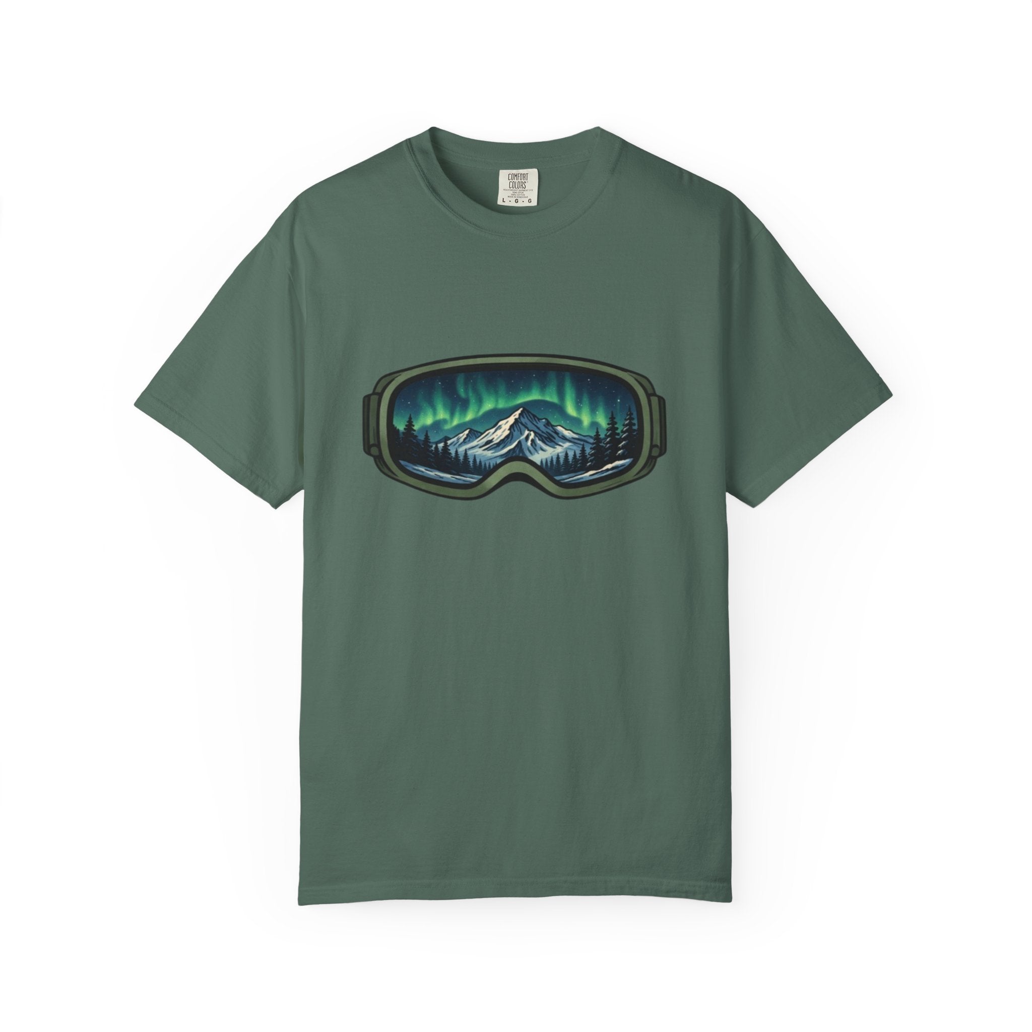 Ski Goggle Northern Lights Mountain T-Shirt