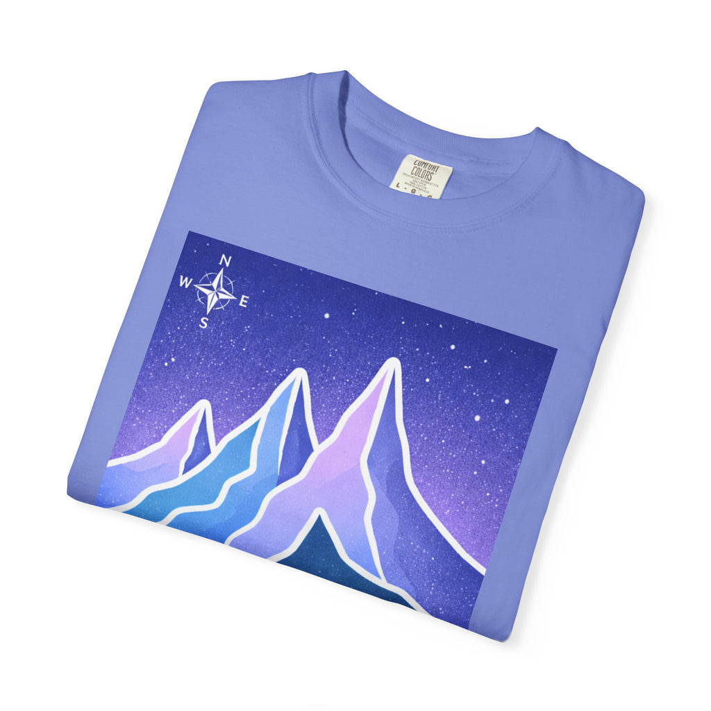 Mountain Night T-Shirt | Neon Retro Mountain Landscape Tee
