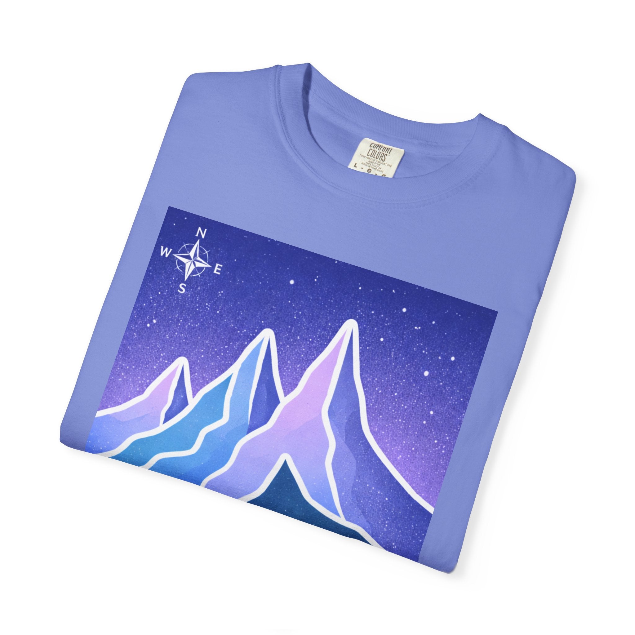 Mountain Night T-Shirt | Neon Retro Mountain Landscape Tee