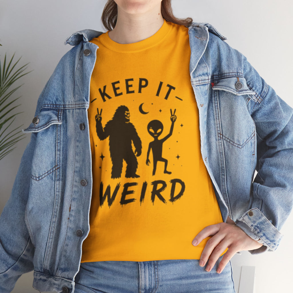 Keep It Weird Tee | Bigfoot & Alien Graphic T-Shirt