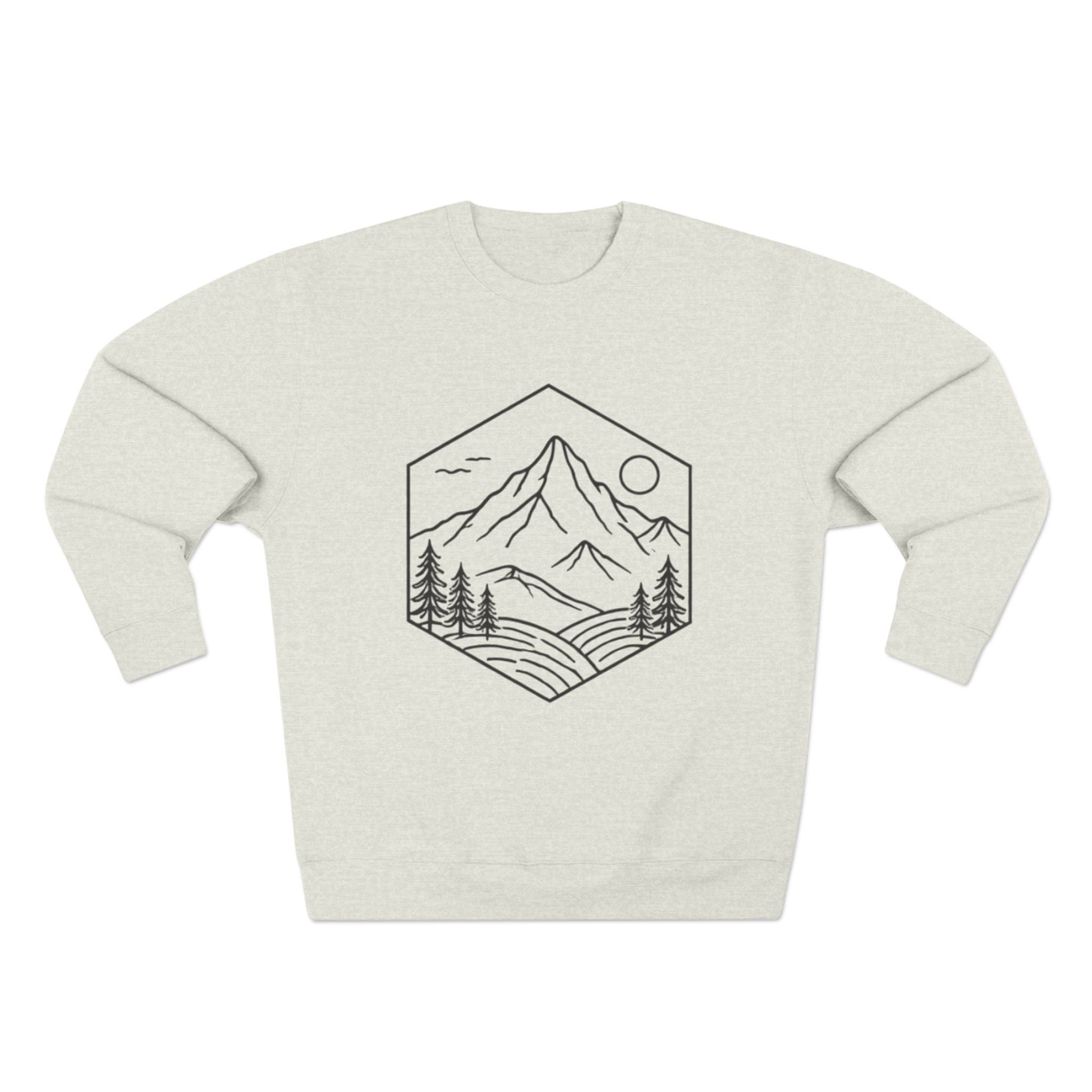 Mountain Hexagon Crewneck Sweatshirt | Minimal Outdoors Graphic