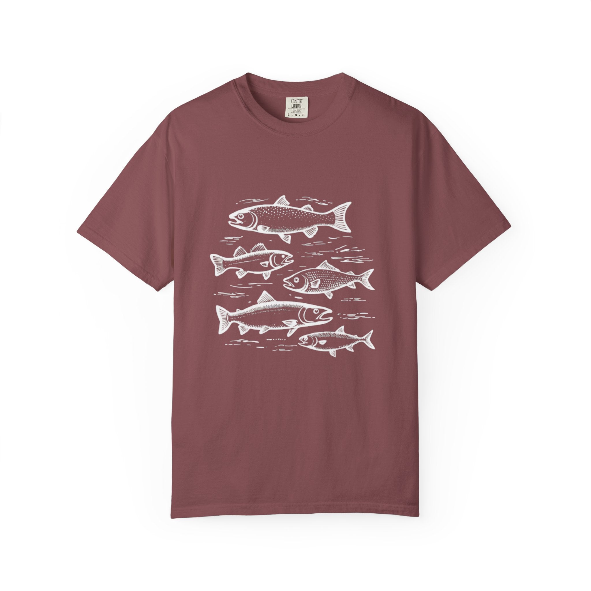 Fish Collection Garment-Dyed T-Shirt | Simple Marine Design