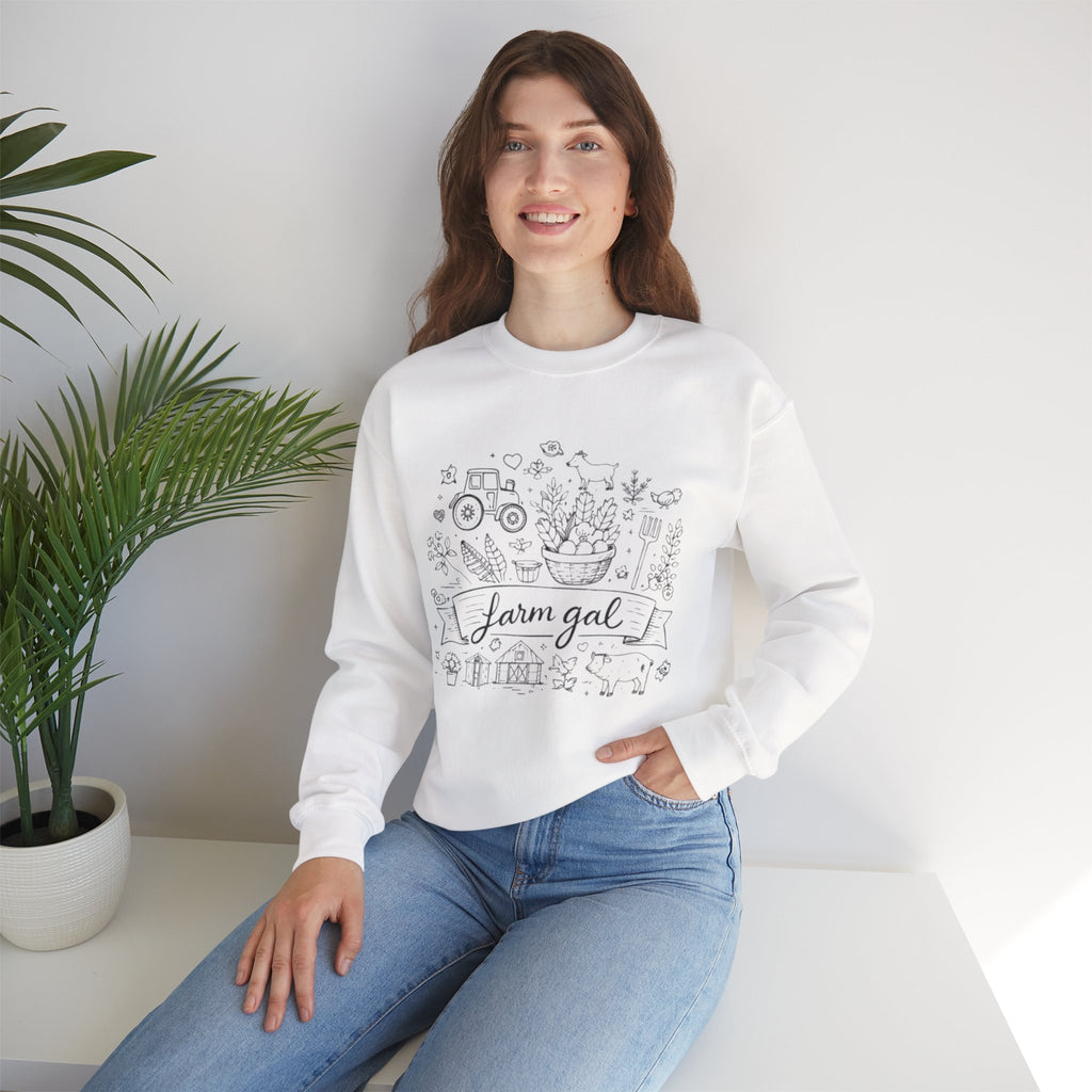 Farm Gal Crewneck Sweatshirt | Cute Farm Life Graphic Pullover