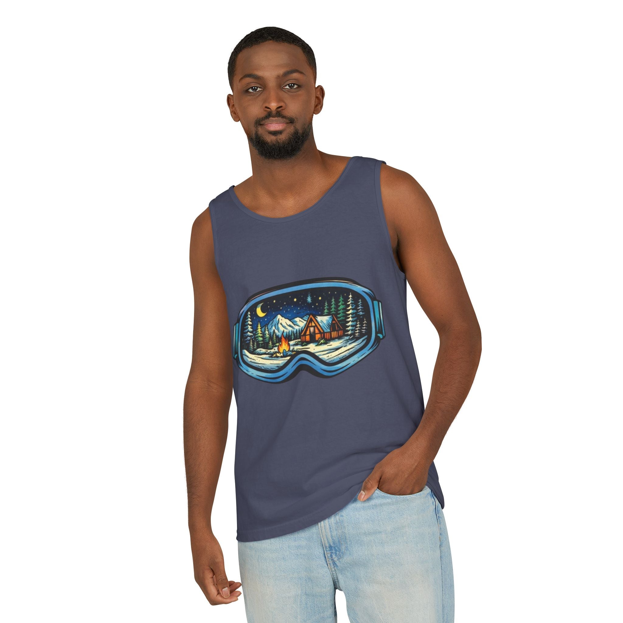 Tank Top | Ski Goggle Winter Cabin Graphic