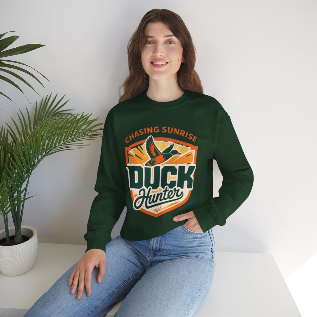 Duck Hunter Crewneck Sweatshirt | Chasing Sunrise Hunting Graphic
